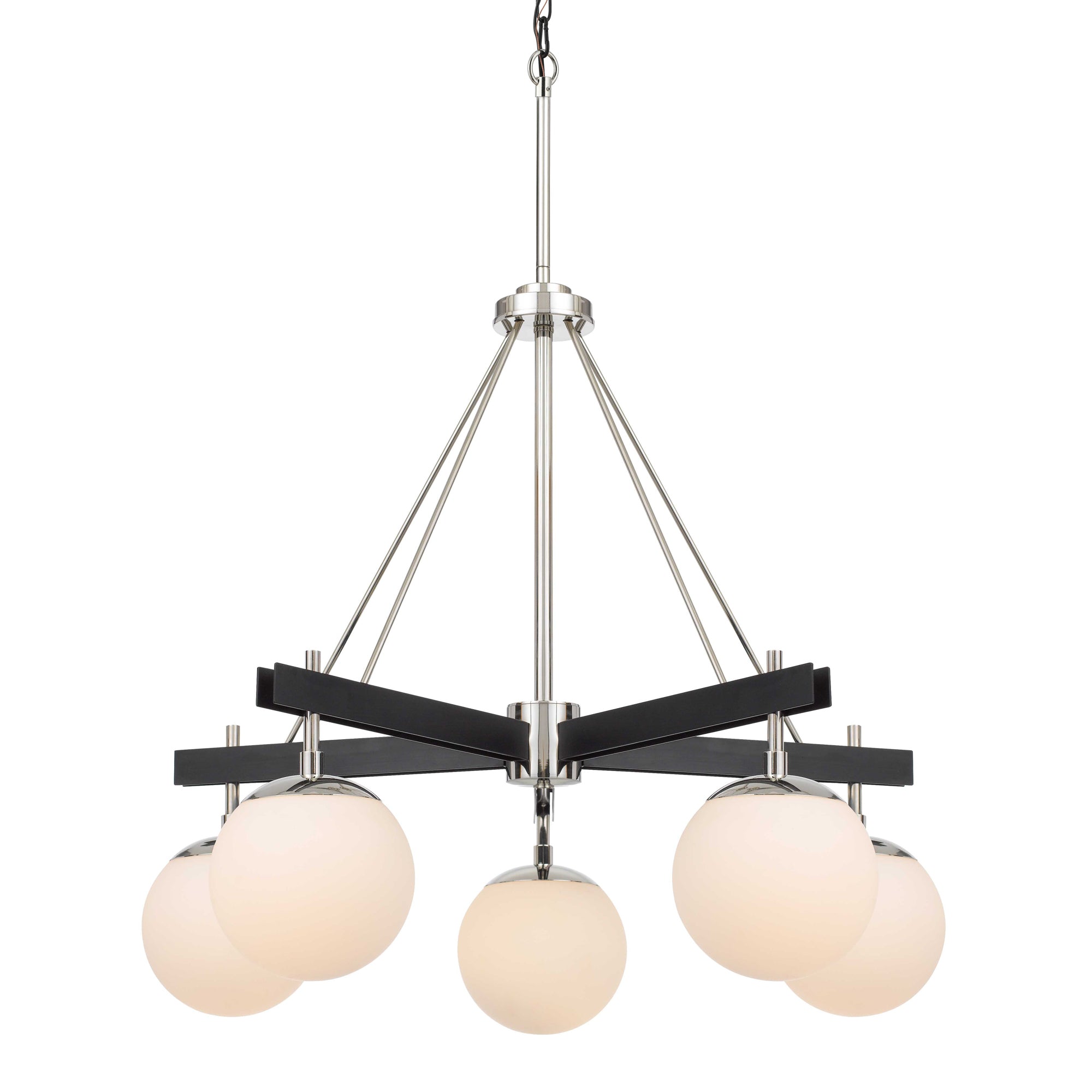 Allie 5 Light Chandelier - Black/Polished Nickel