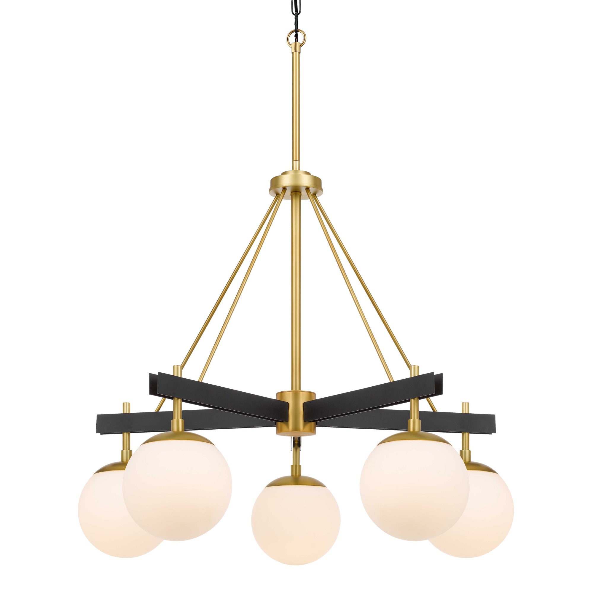 Allie 5 Light Chandelier - Black/Satin Brass