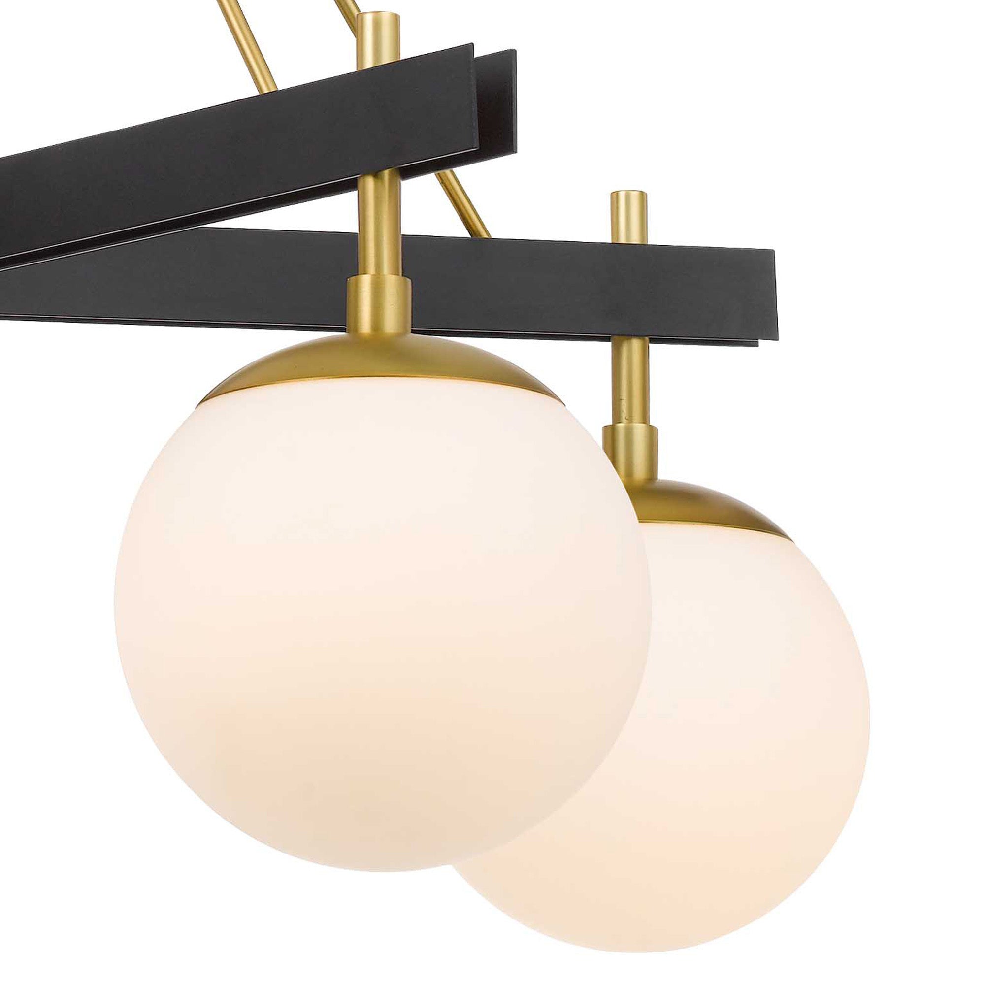 Allie 5 Light Chandelier - Black/Satin Brass