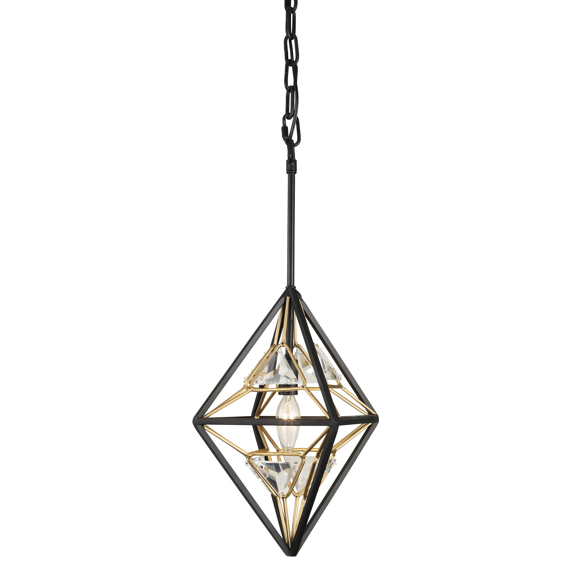 Marcia 1 Light Mini Pendant - Matte Black/French Gold
