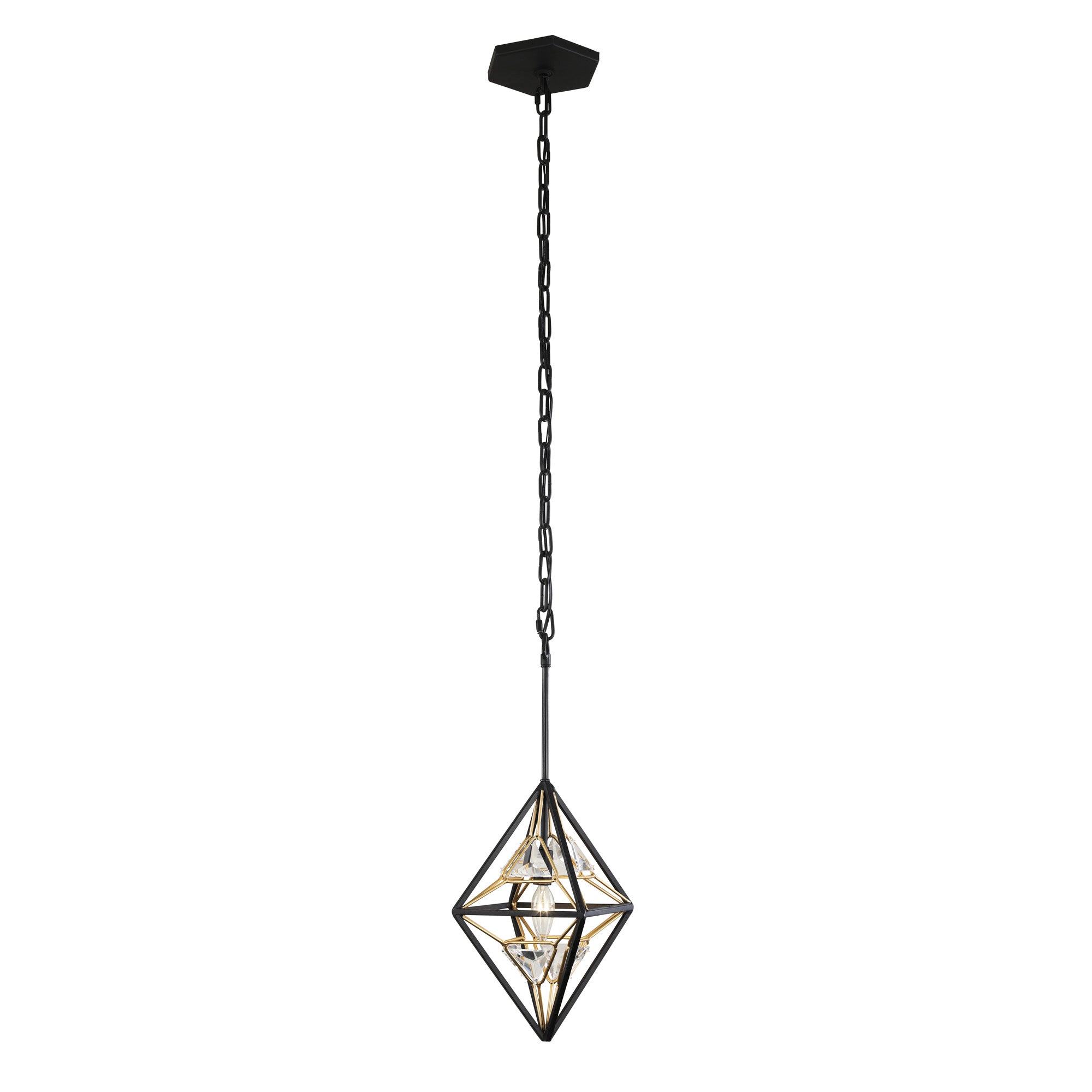 Marcia 1-Light Mini Pendant - Matte Black/French Gold
