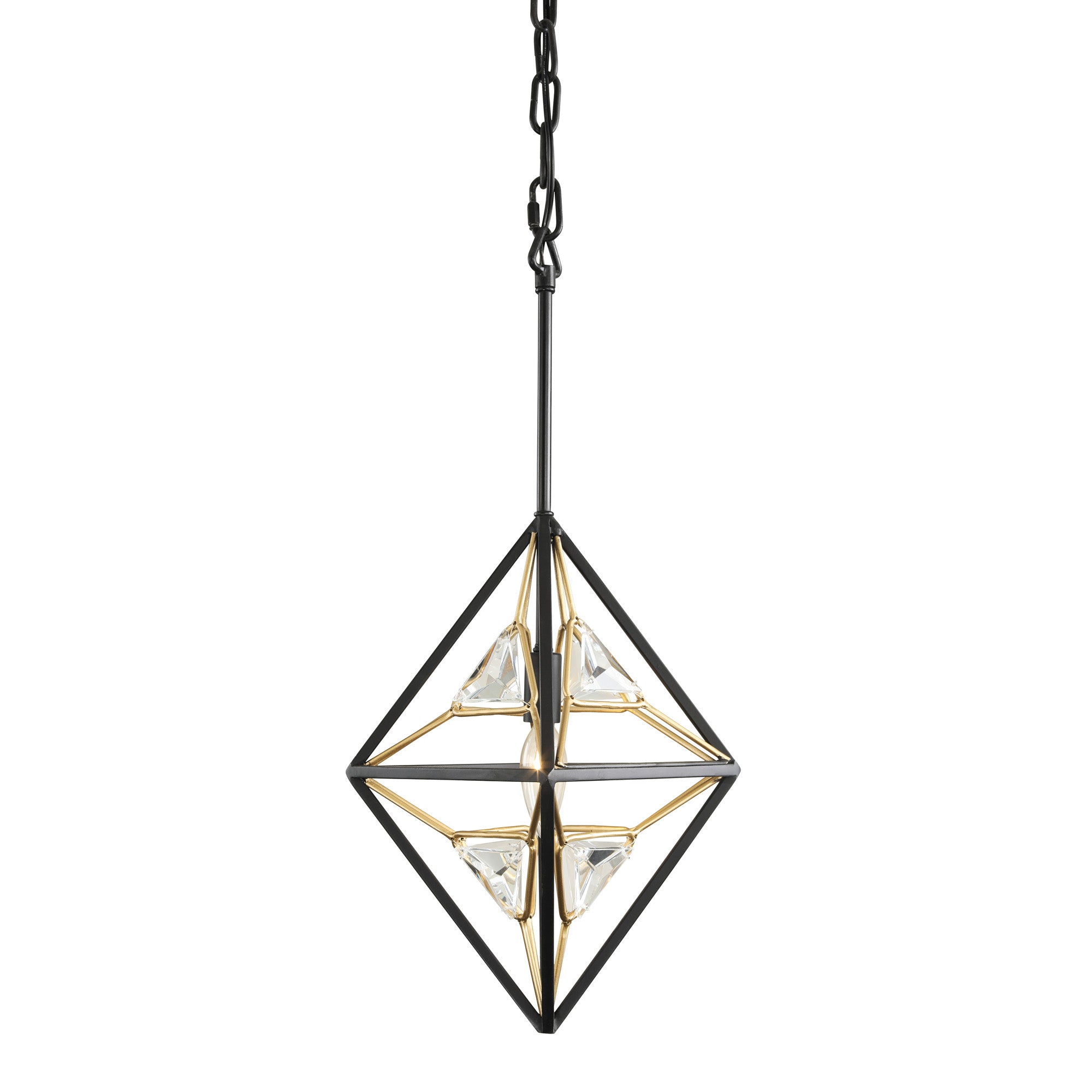 Marcia 1 Light Mini Pendant - Matte Black/French Gold