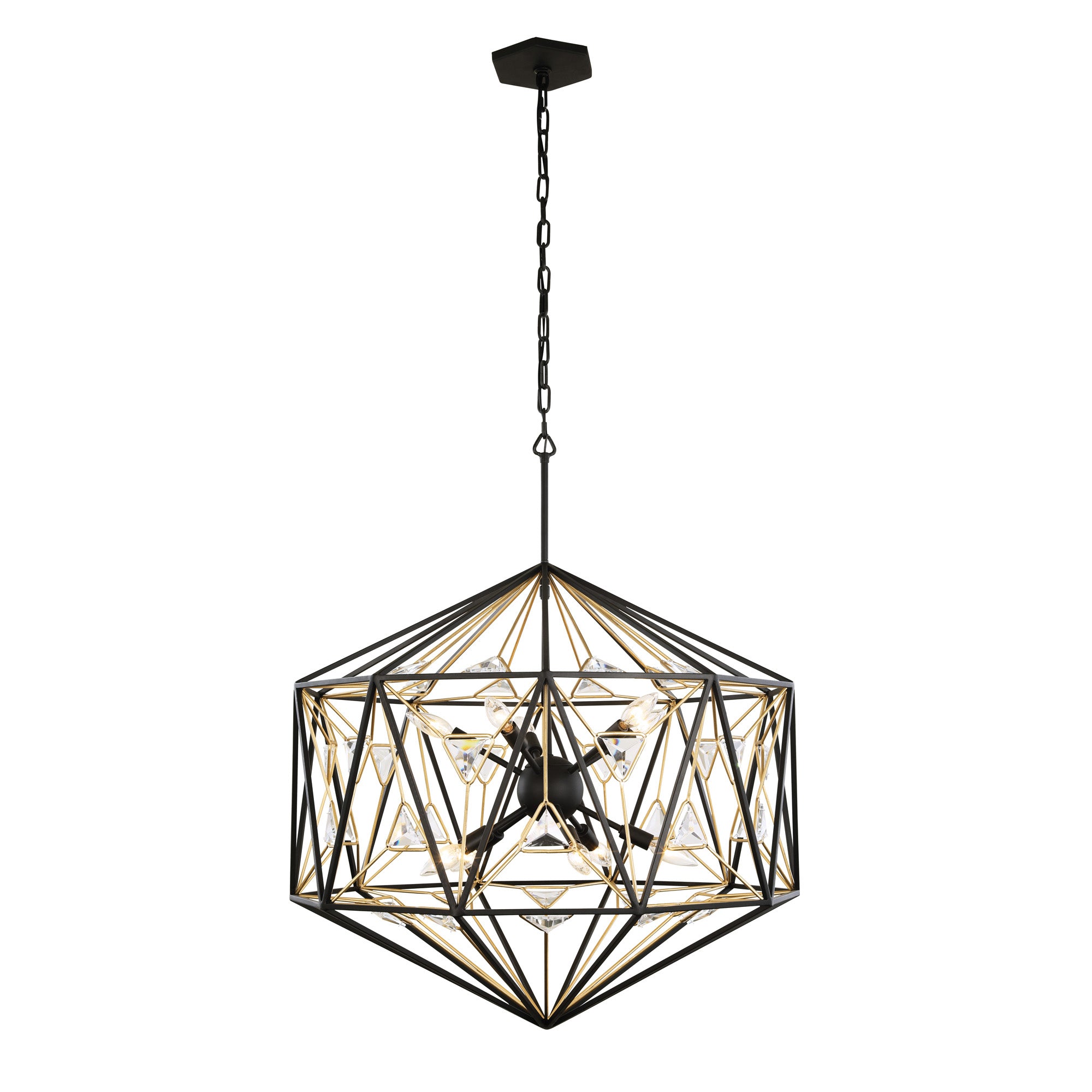 Marcia 10 Light Pendant - Matte Black/French Gold