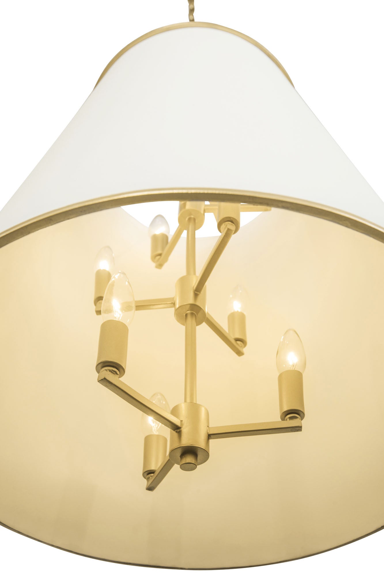 Coco 9 Light Foyer - Matte White/French Gold