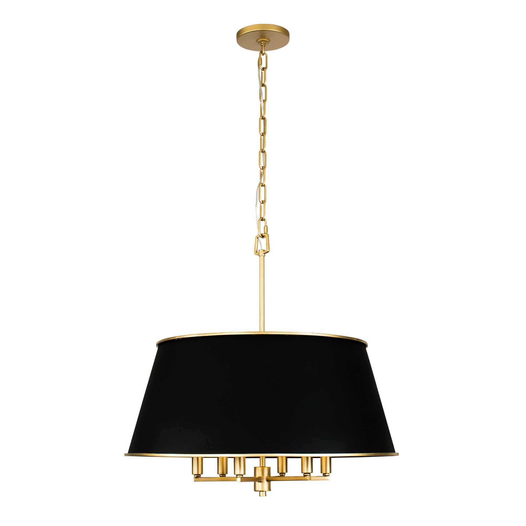 Coco 6 Light Pendant - Matte Black/French Gold