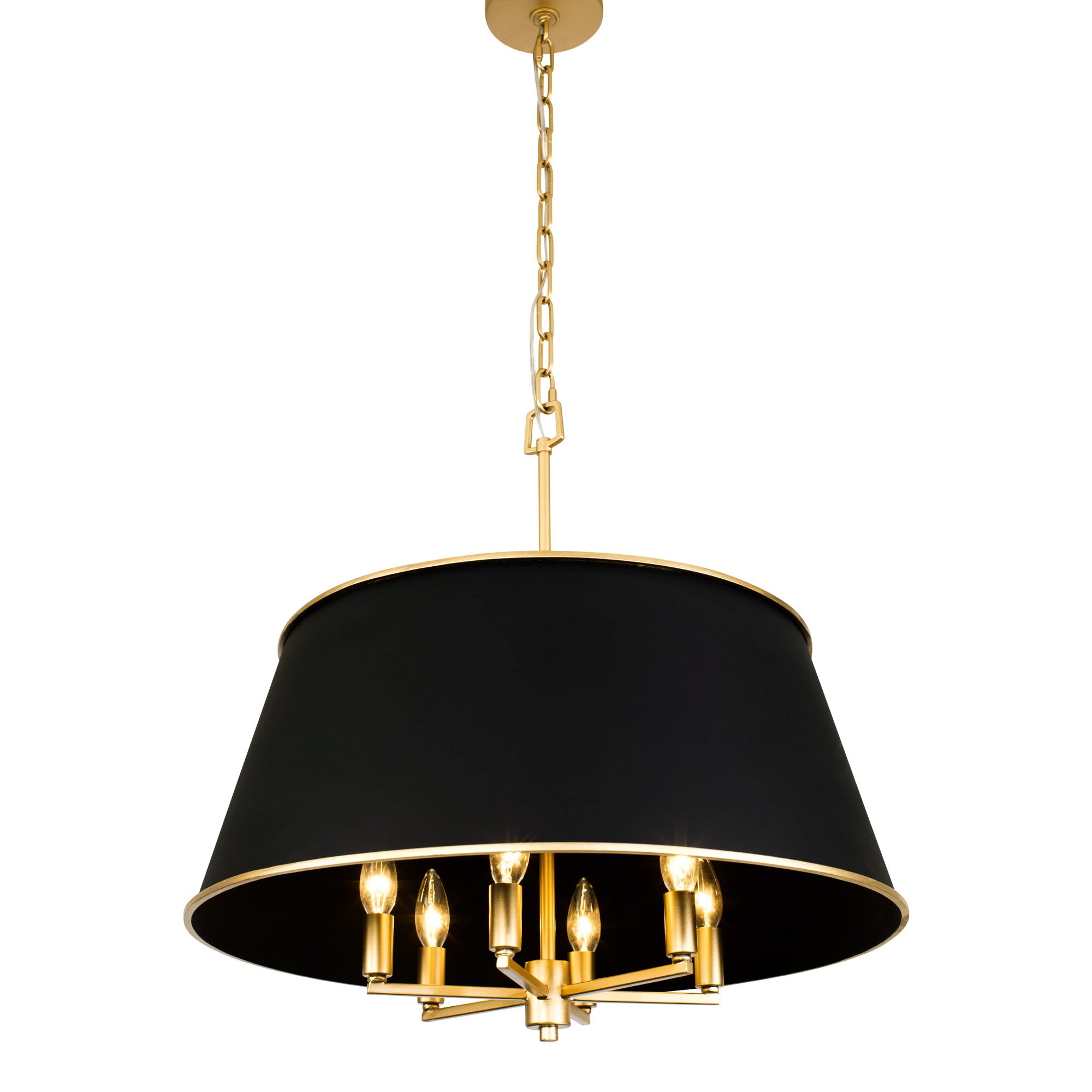 Coco 6 Light Pendant - Matte Black/French Gold