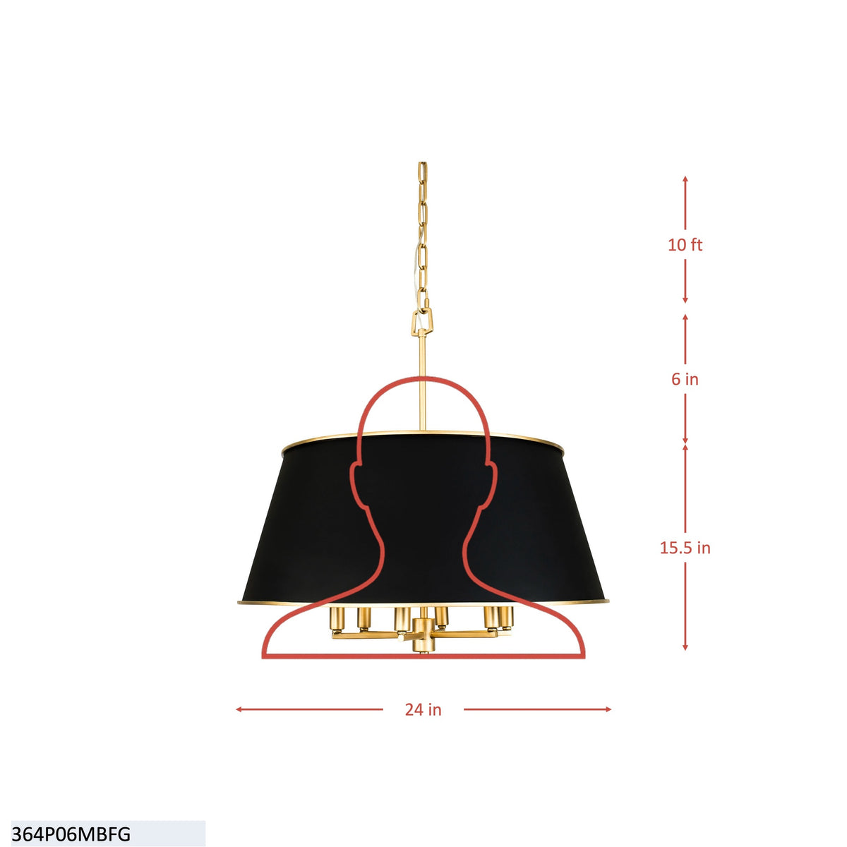 Coco 6 Lights pendant in Blue-tiful Disaster and French Gold