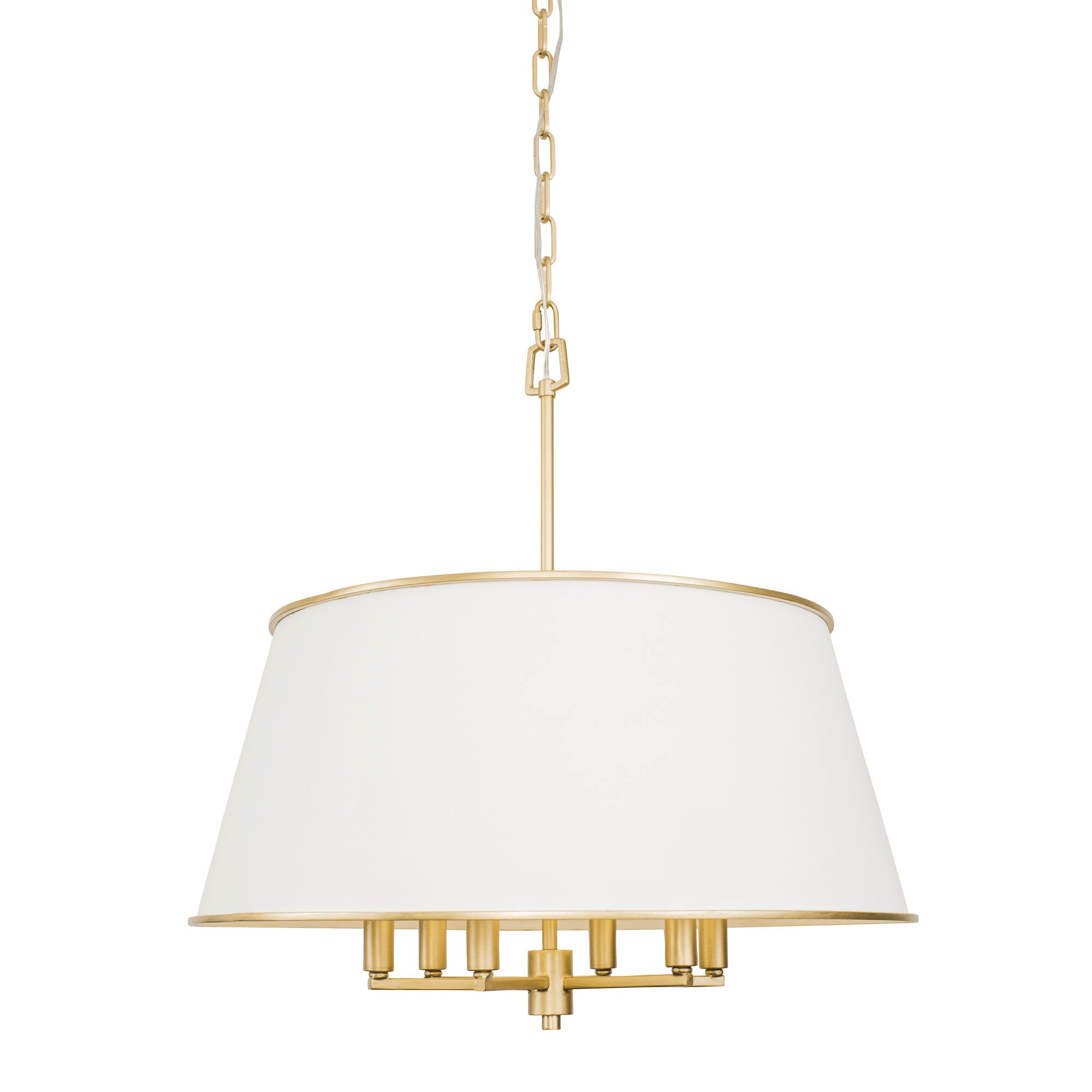 Coco 6 Light Pendant - Matte White/French Gold