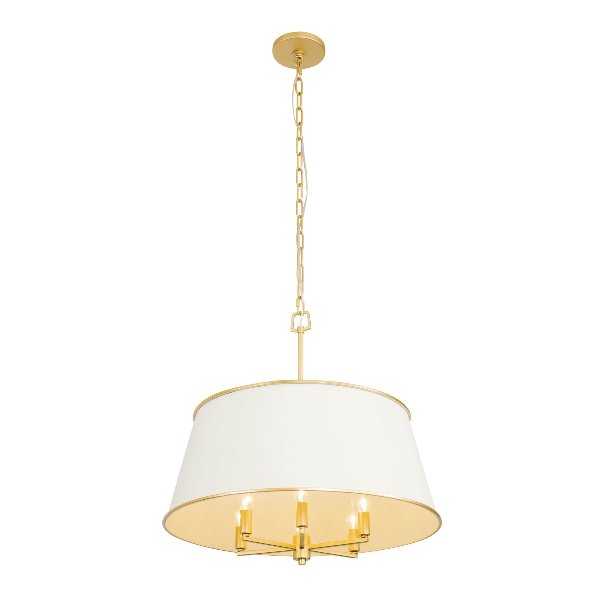 Coco 6 Light Pendant - Matte White/French Gold