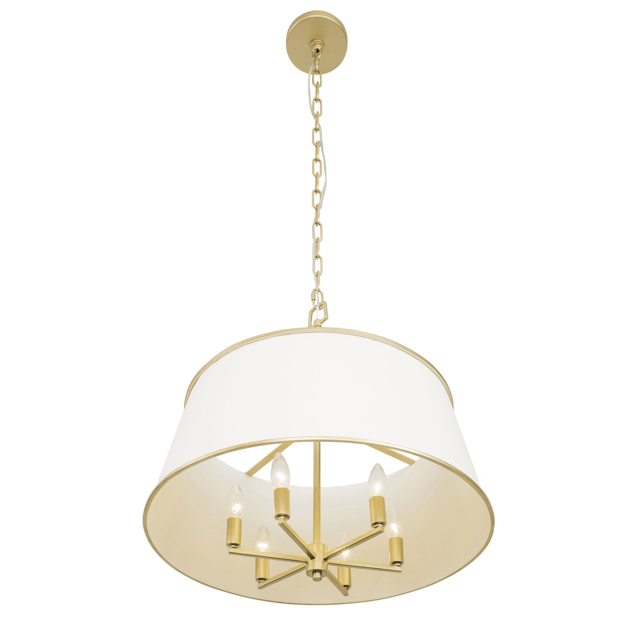 Coco 6 Light Pendant - Matte White/French Gold