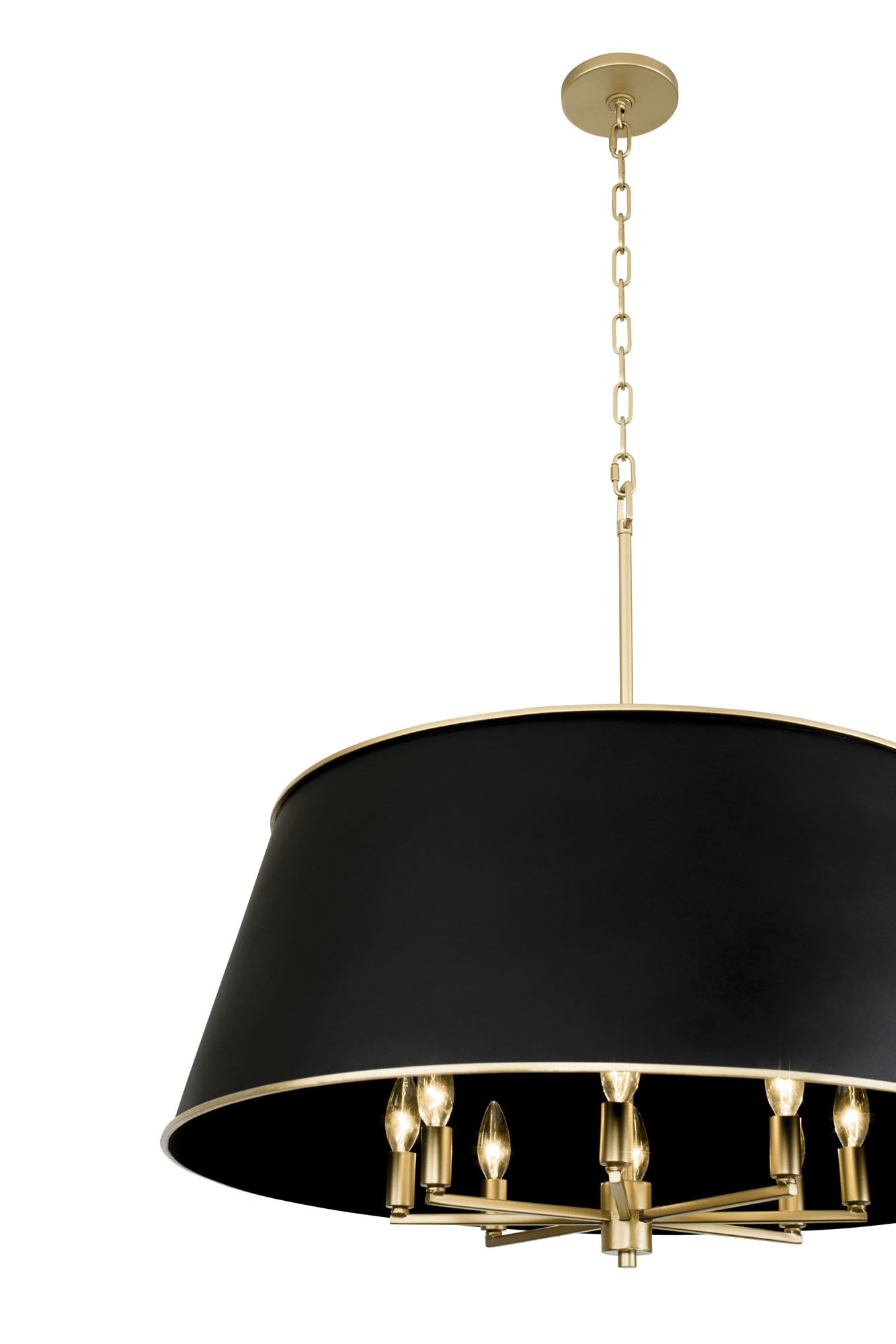 Coco 8 Light Pendant - Matte Black/French Gold