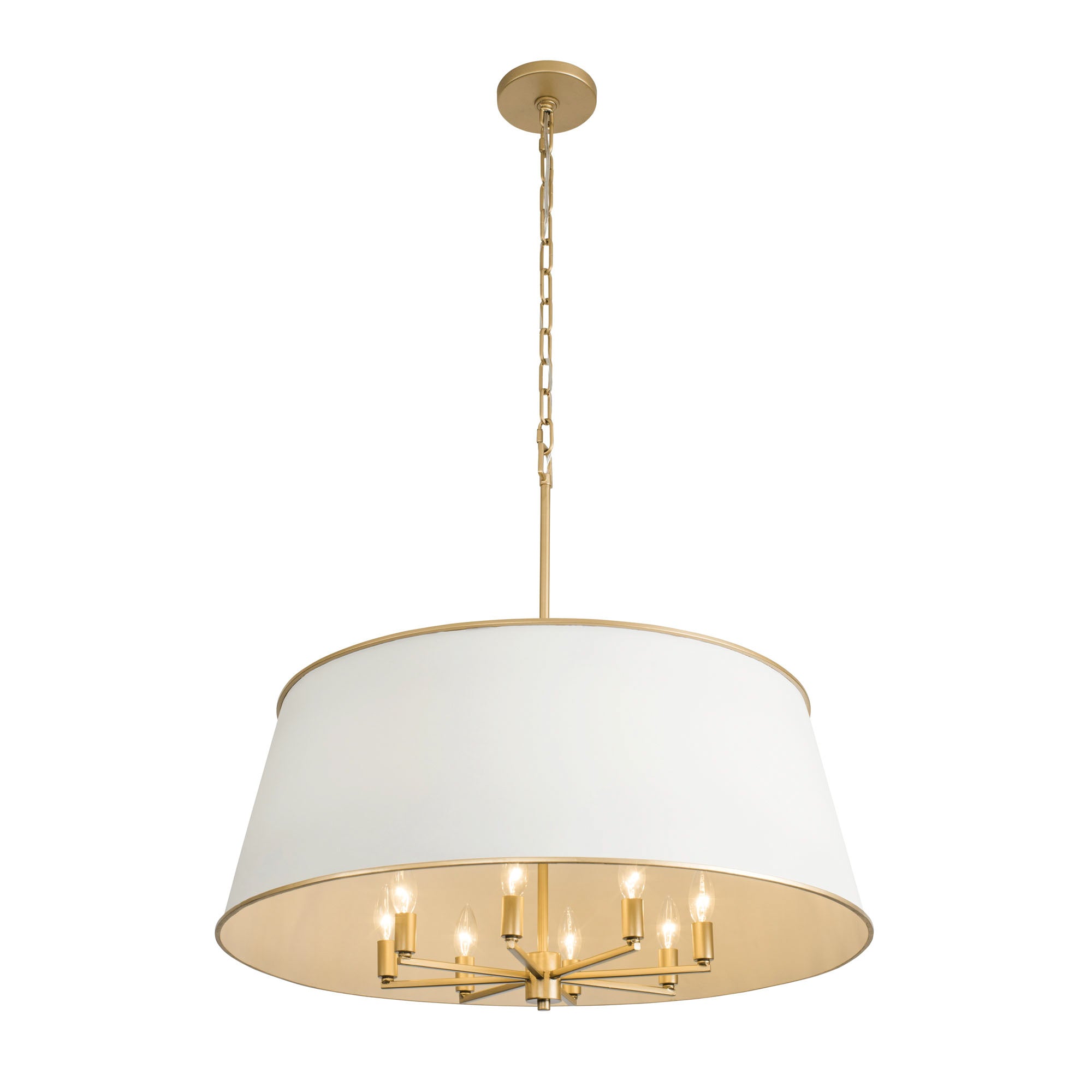 Coco 8 Light Pendant - Matte White/French Gold
