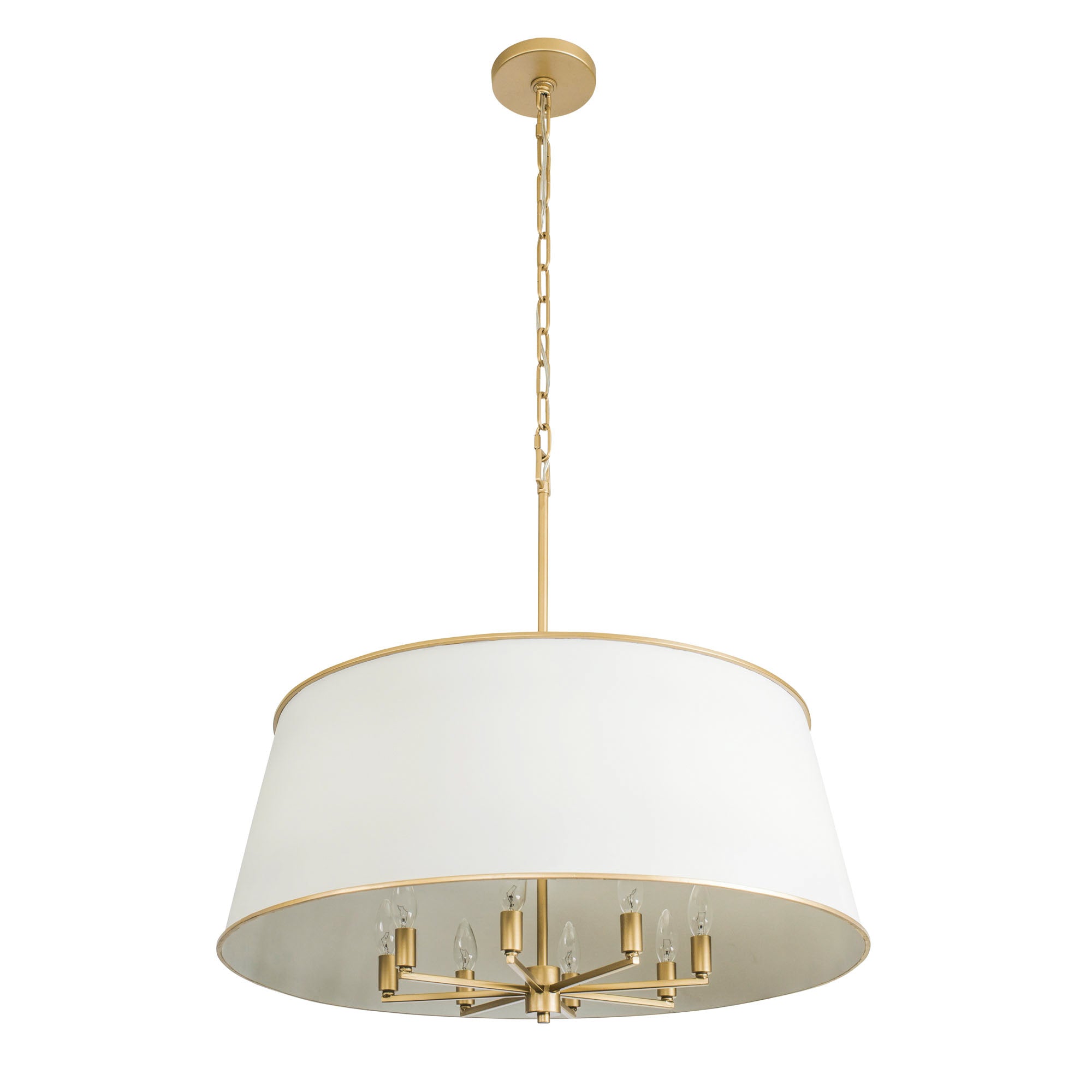 Coco 8 Light Pendant - Matte White/French Gold