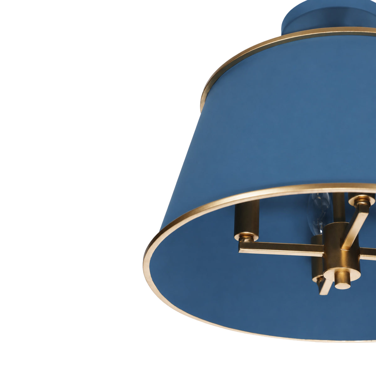 Coco 4 Lights Semi Flush in Blue-tiful Disaster and French Gold