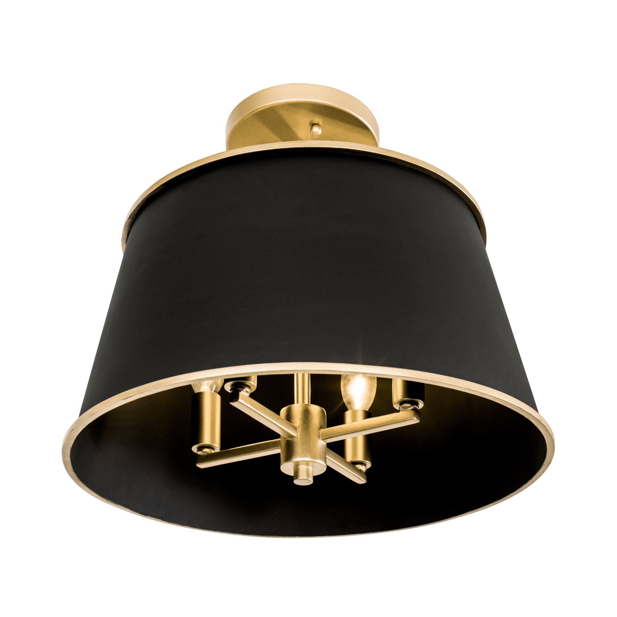 Coco 4 Light Semi-Flush - Matte Black/French Gold
