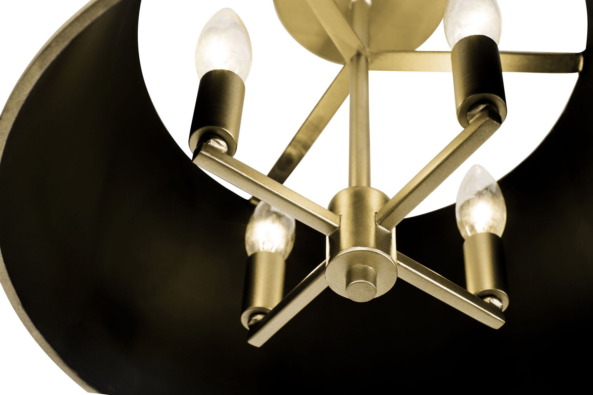 Coco 4 Light Semi-Flush - Matte Black/French Gold