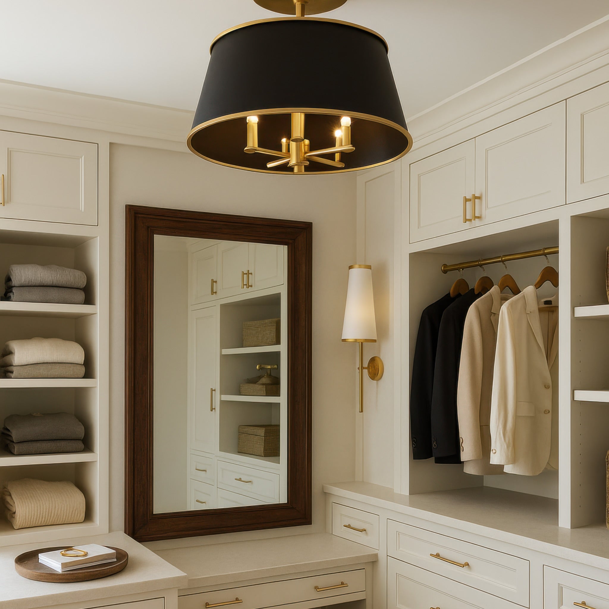 Coco 4 Light Semi-Flush - Matte Black/French Gold