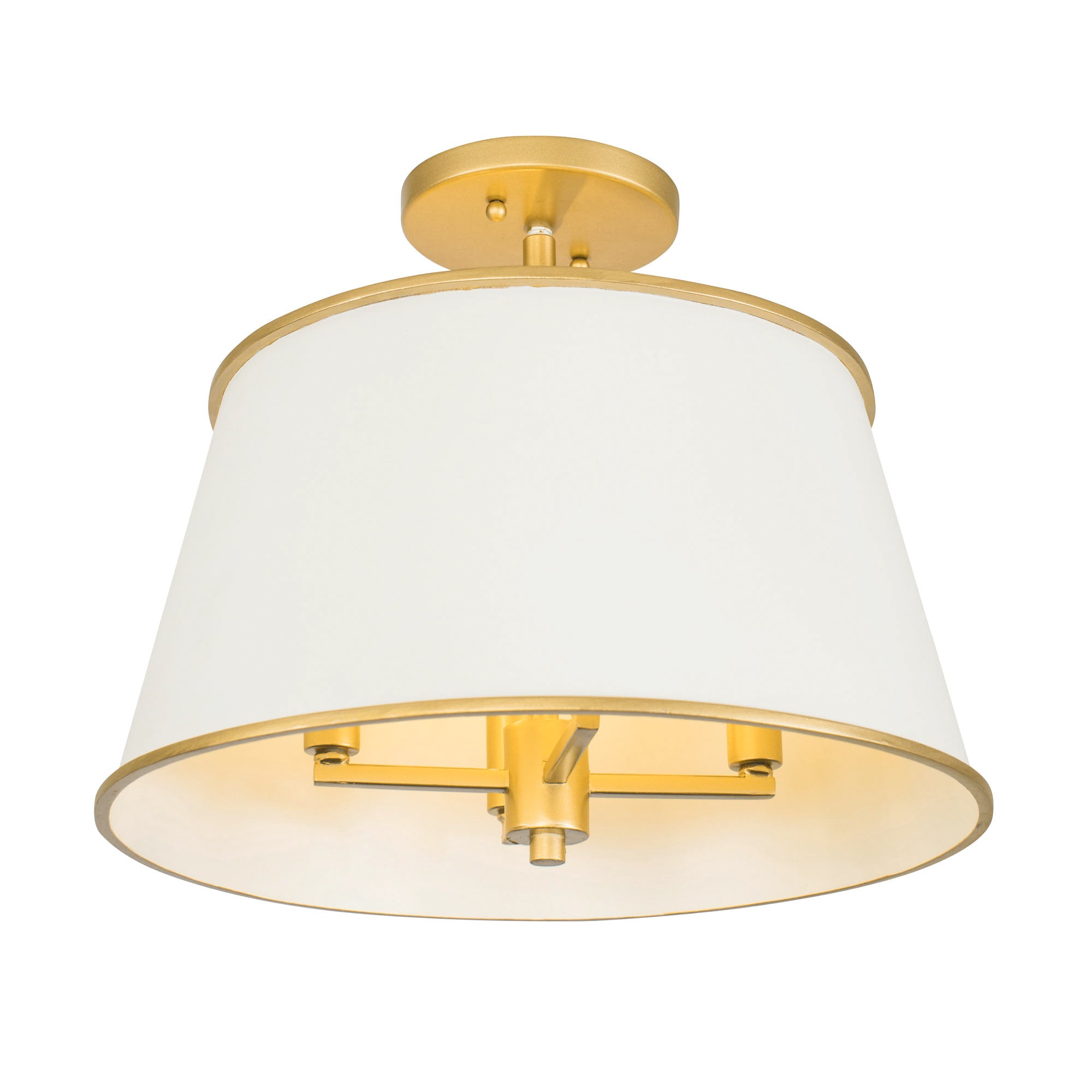 Coco 4 Light Semi-Flush - Matte White/French Gold