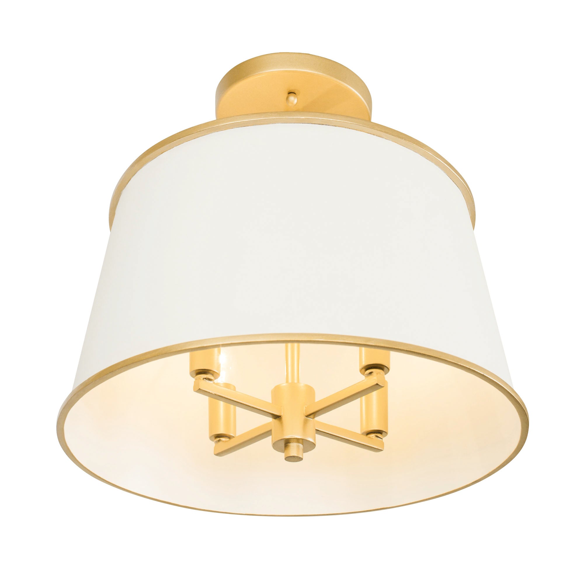 Coco 4 Light Semi-Flush - Matte White/French Gold