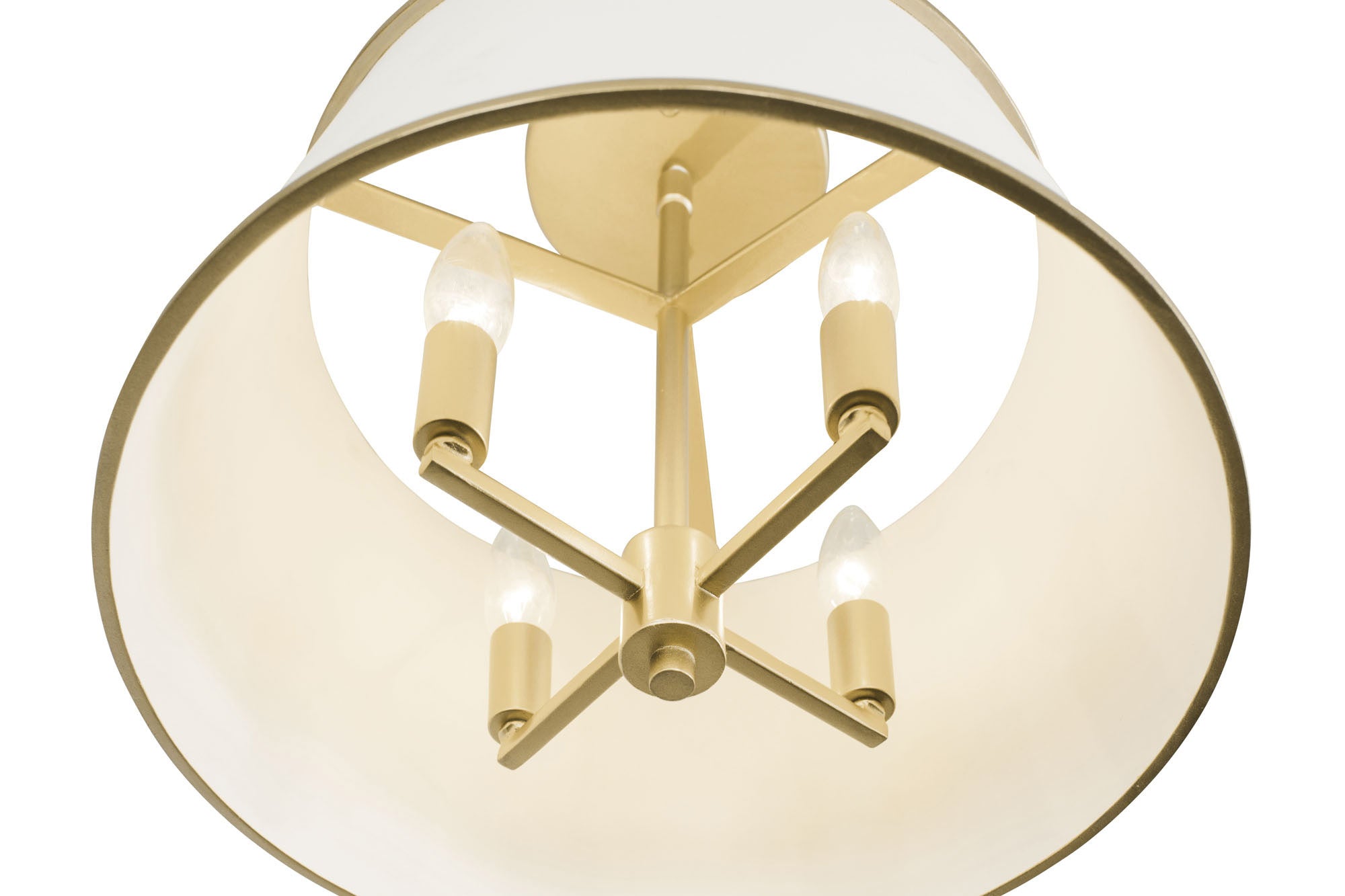 Coco 4 Light Semi-Flush - Matte White/French Gold