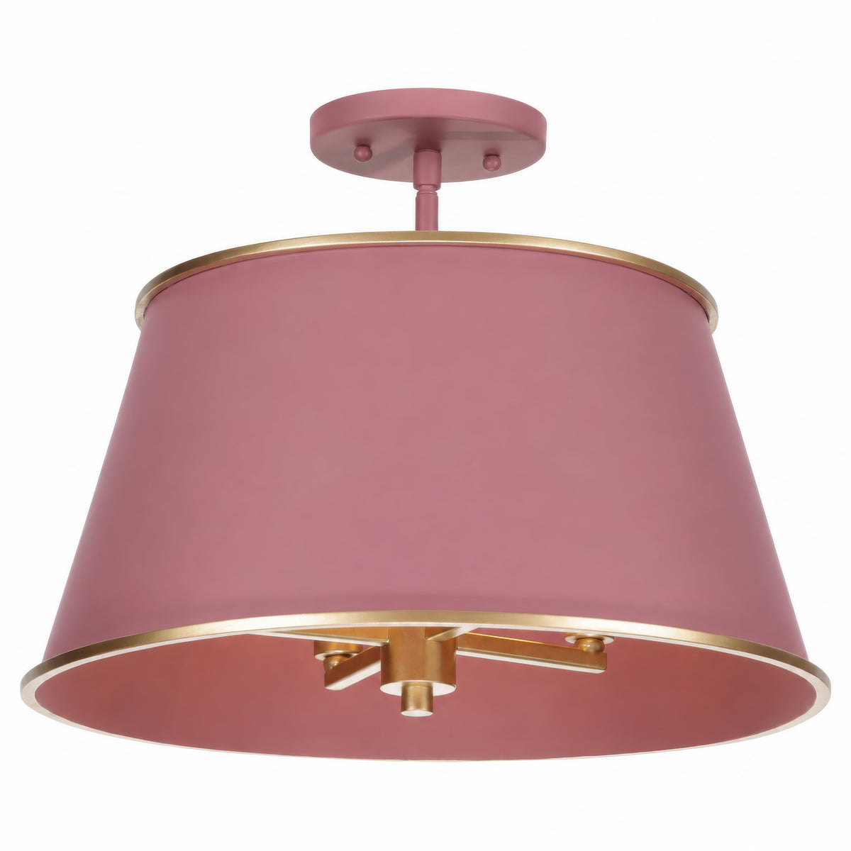 Coco 4 Lights Semi Flush in Red Handed and French Gold
