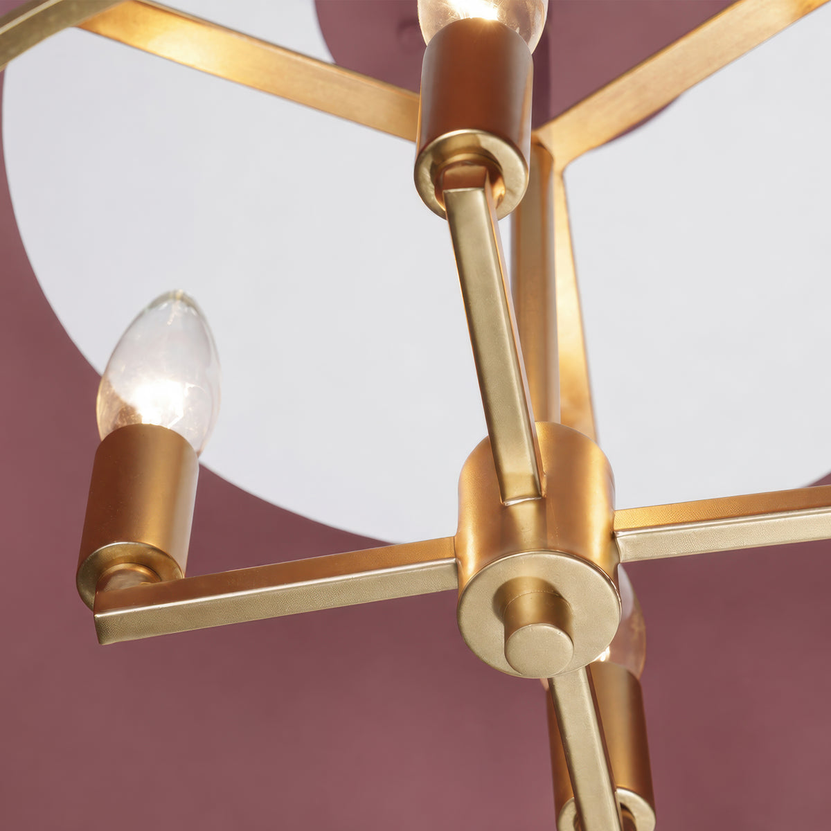 Coco 4 Lights Semi Flush in Red Handed and French Gold