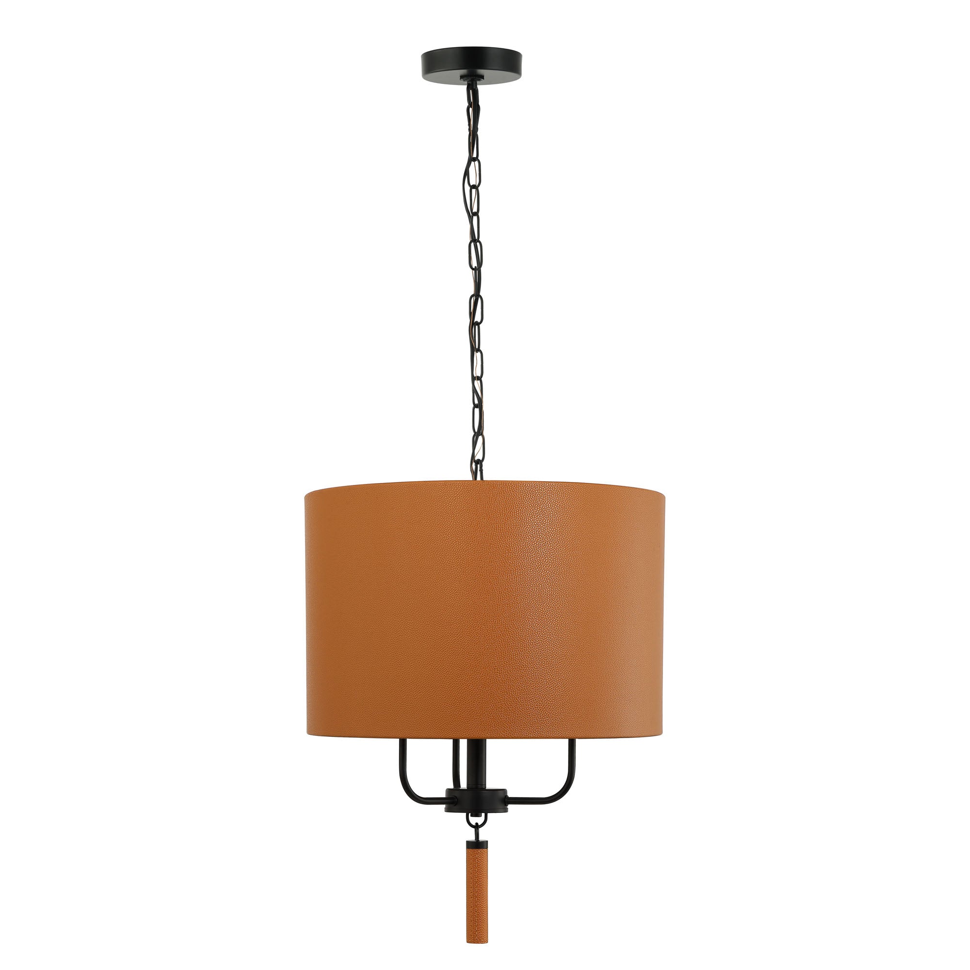 Secret Agent 3 Light Pendant - Black/Camel Leather