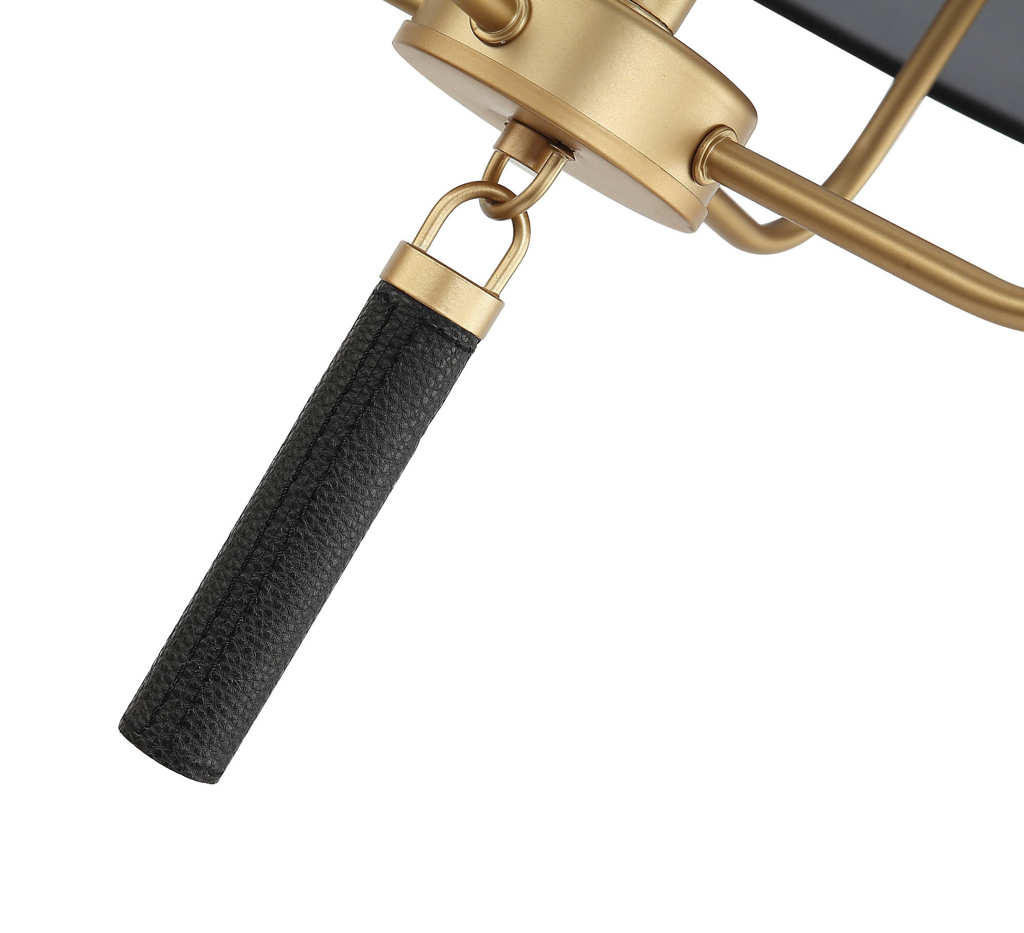 Secret Agent 4 Light Pendant - Painted Gold/Black Leather