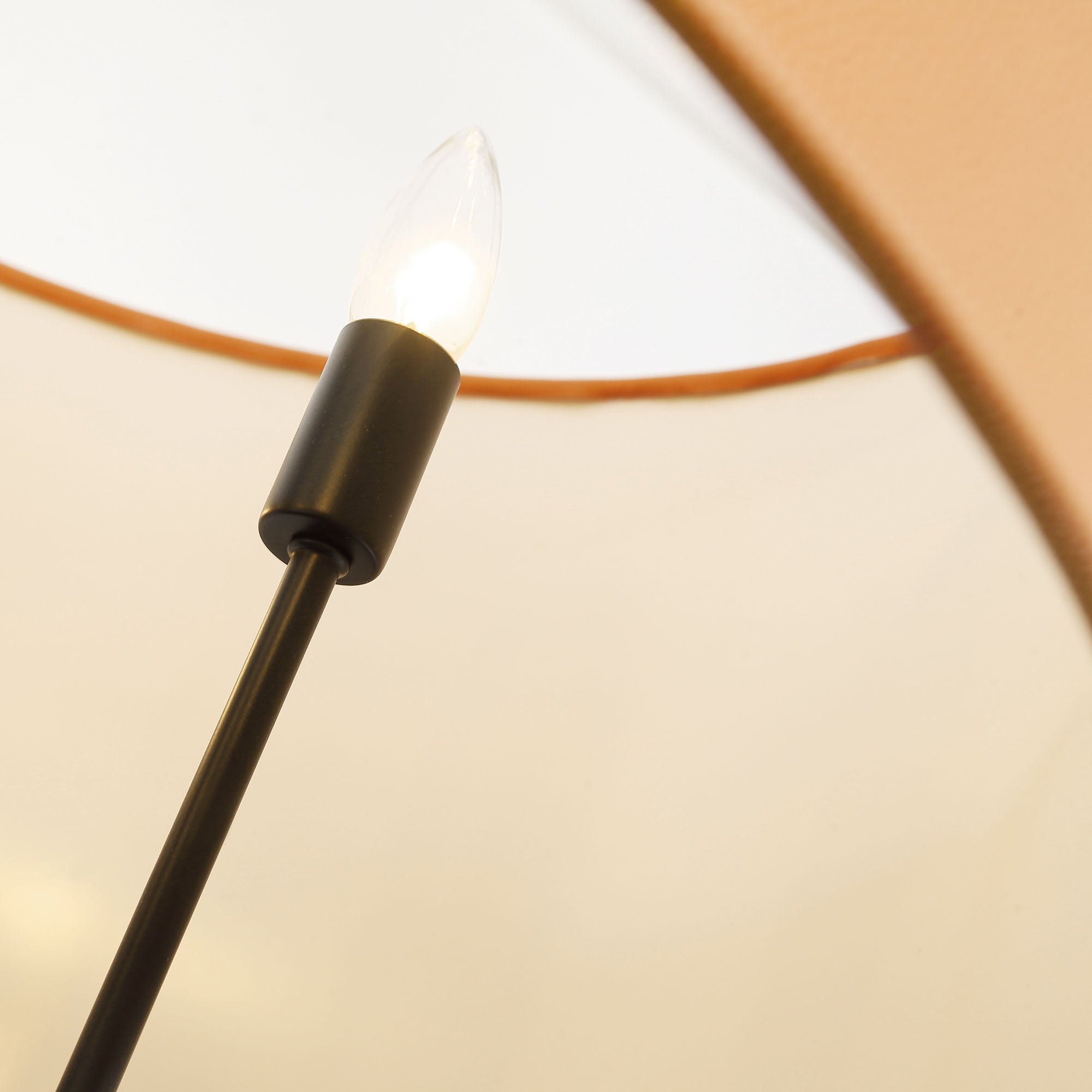 Secret Agent 5 Light Pendant - Black/Camel Leather