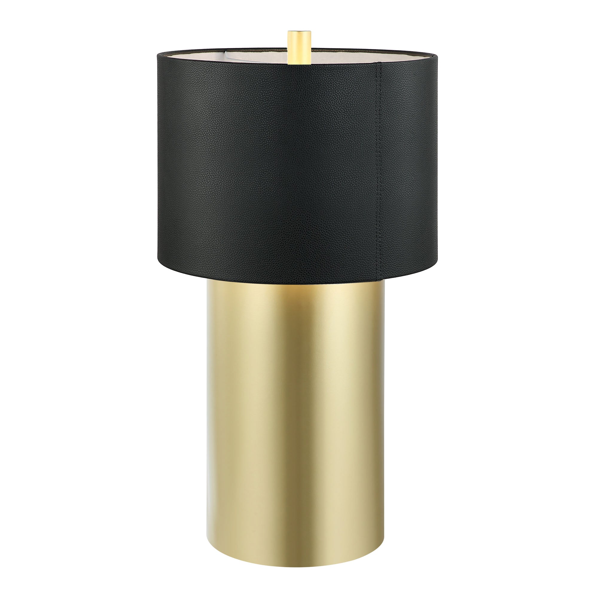 Secret Agent 1 Light Table Lamp - Painted Gold/Black Leather