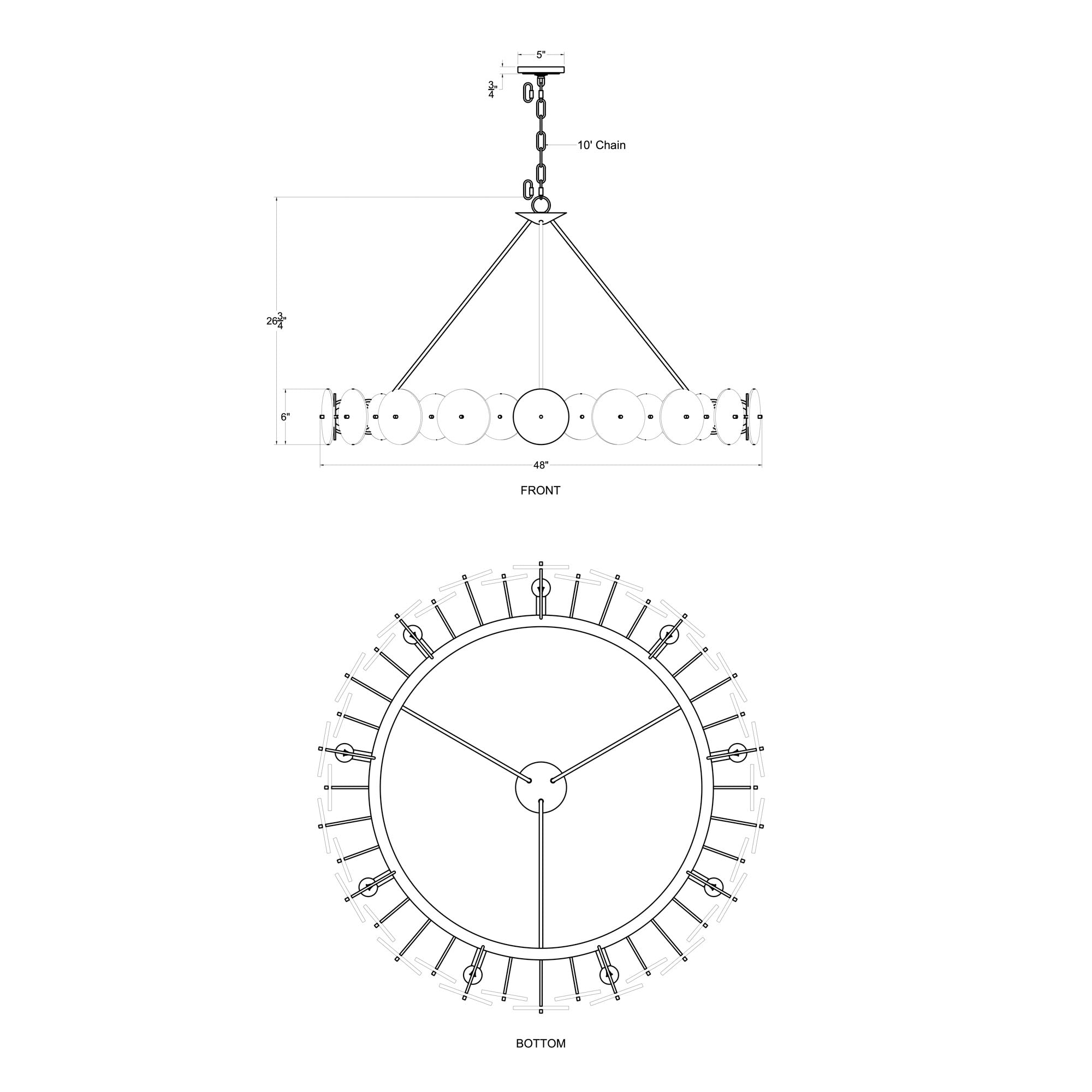 Cosmos 370C09MB 9-Light Chandelier - Matte Black