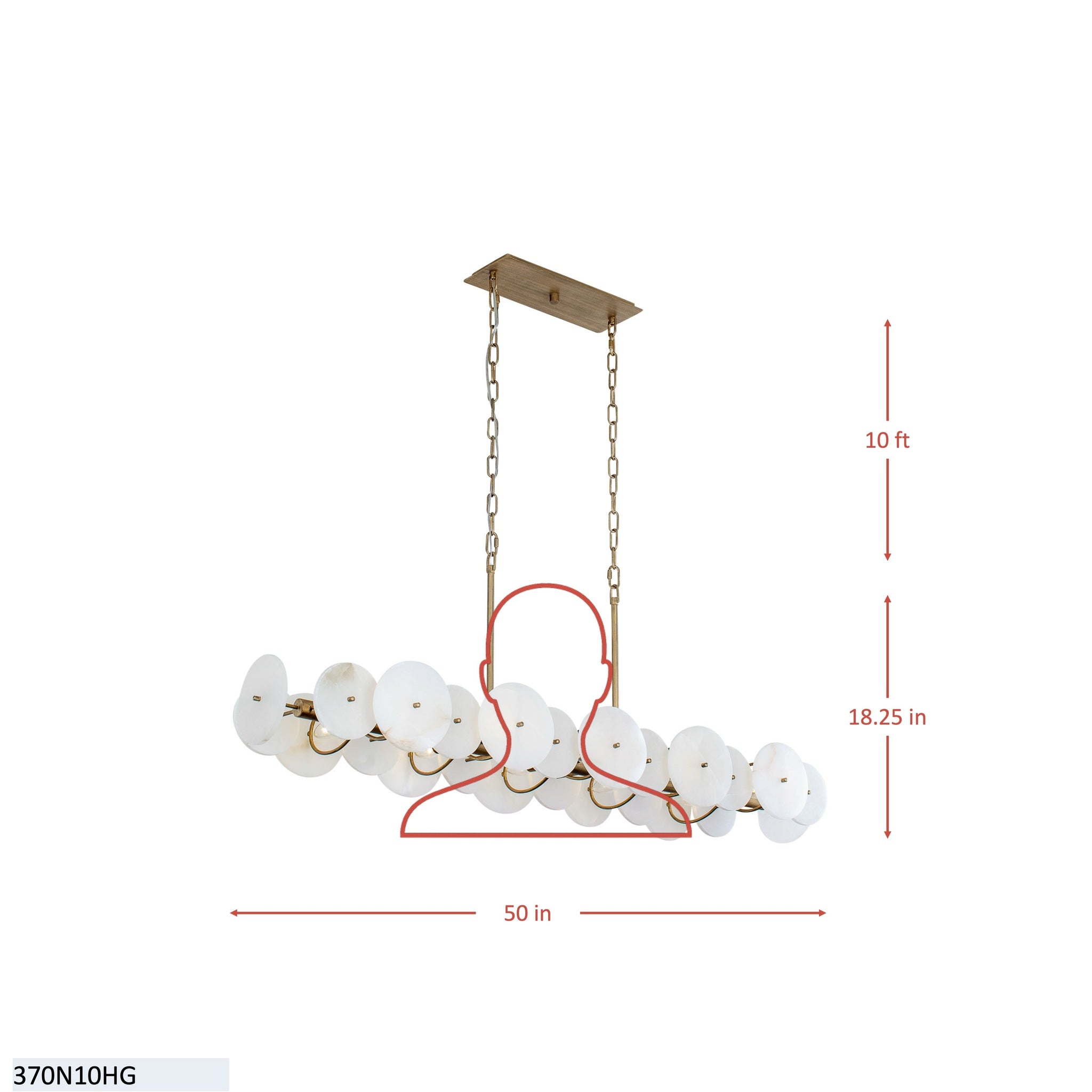 Cosmos 10 Light Linear Pendant - Havana Gold