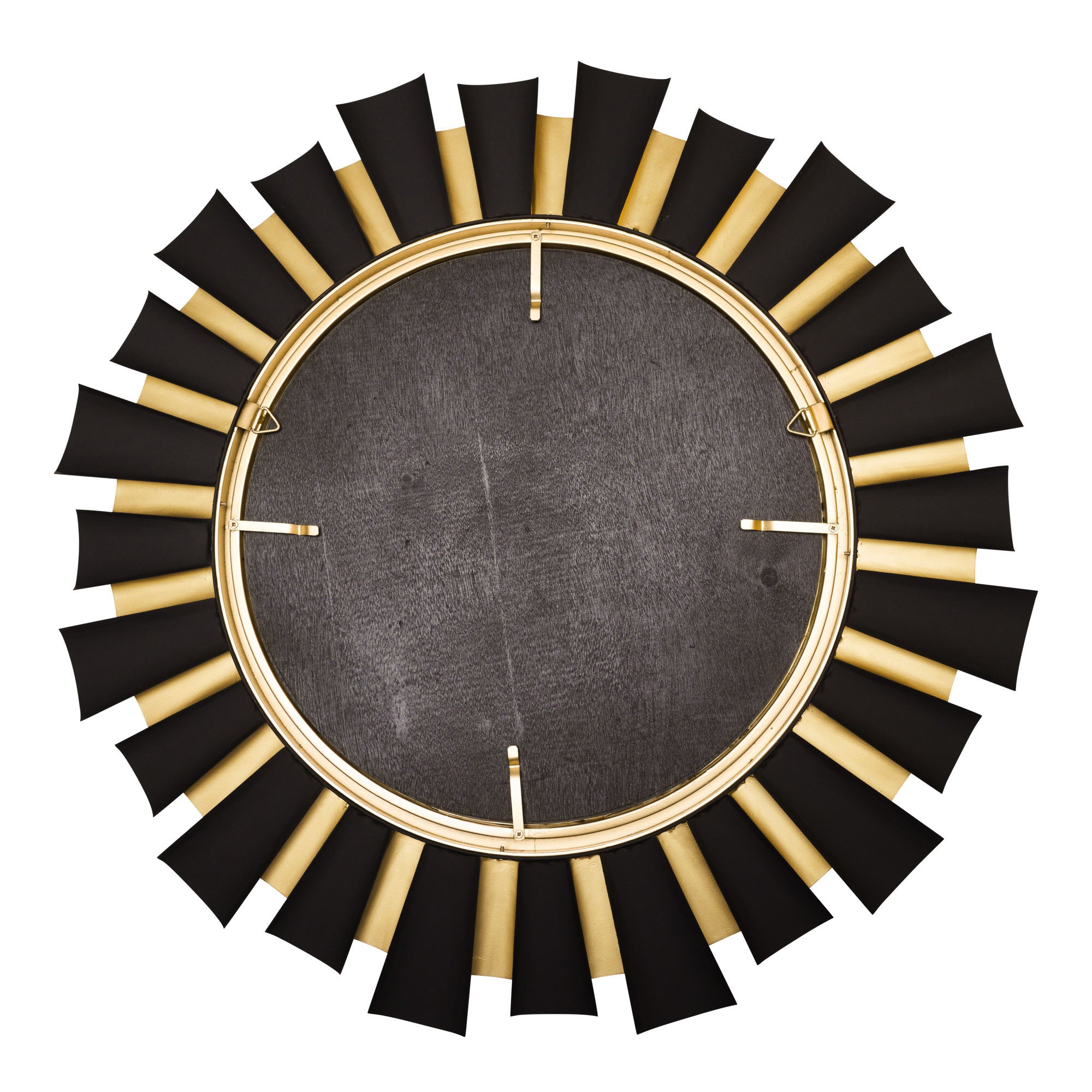 Daphne 36-in Wall Mirror - Matte Black/French Gold