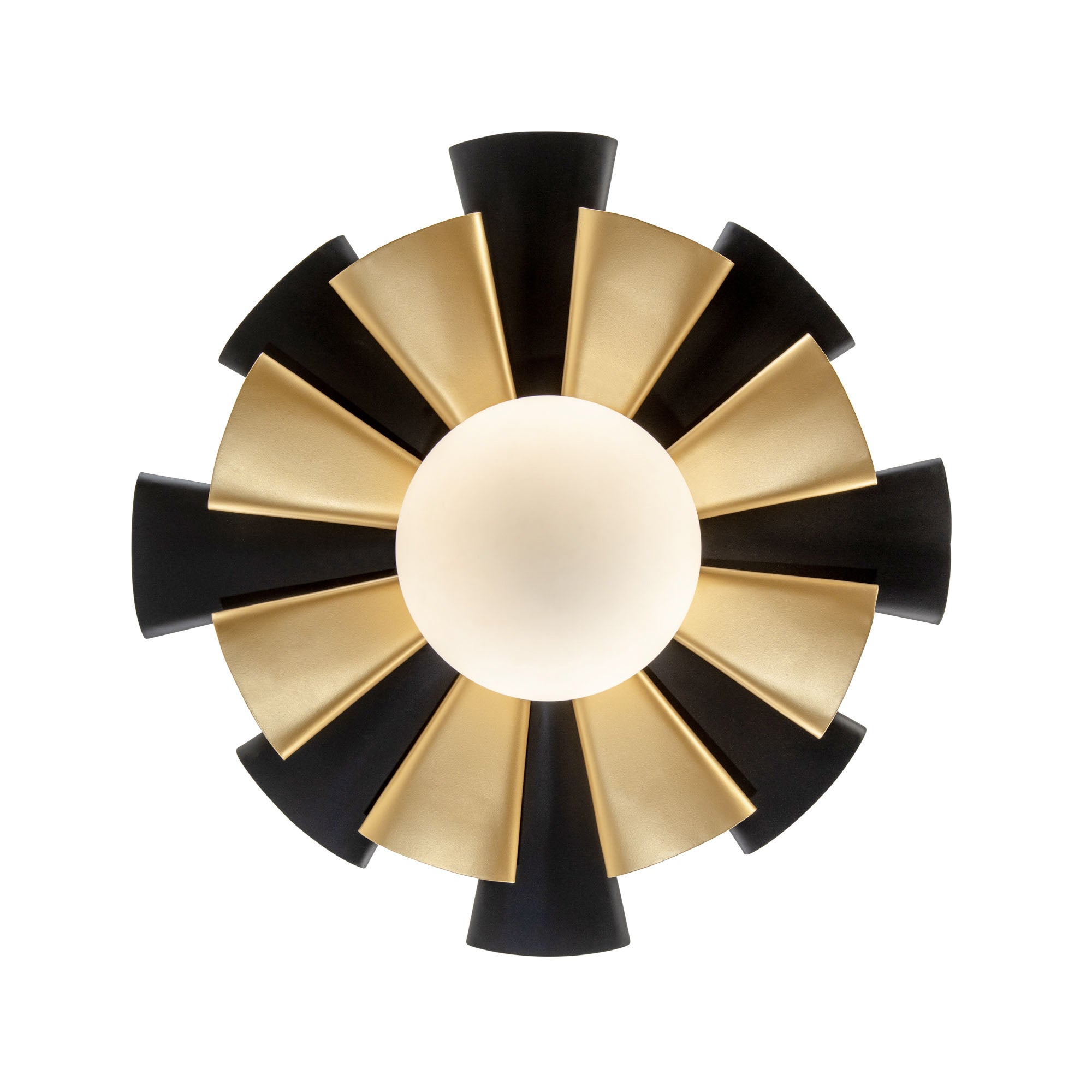 Daphne 1-Light Large Pendant - Matte Black/French Gold