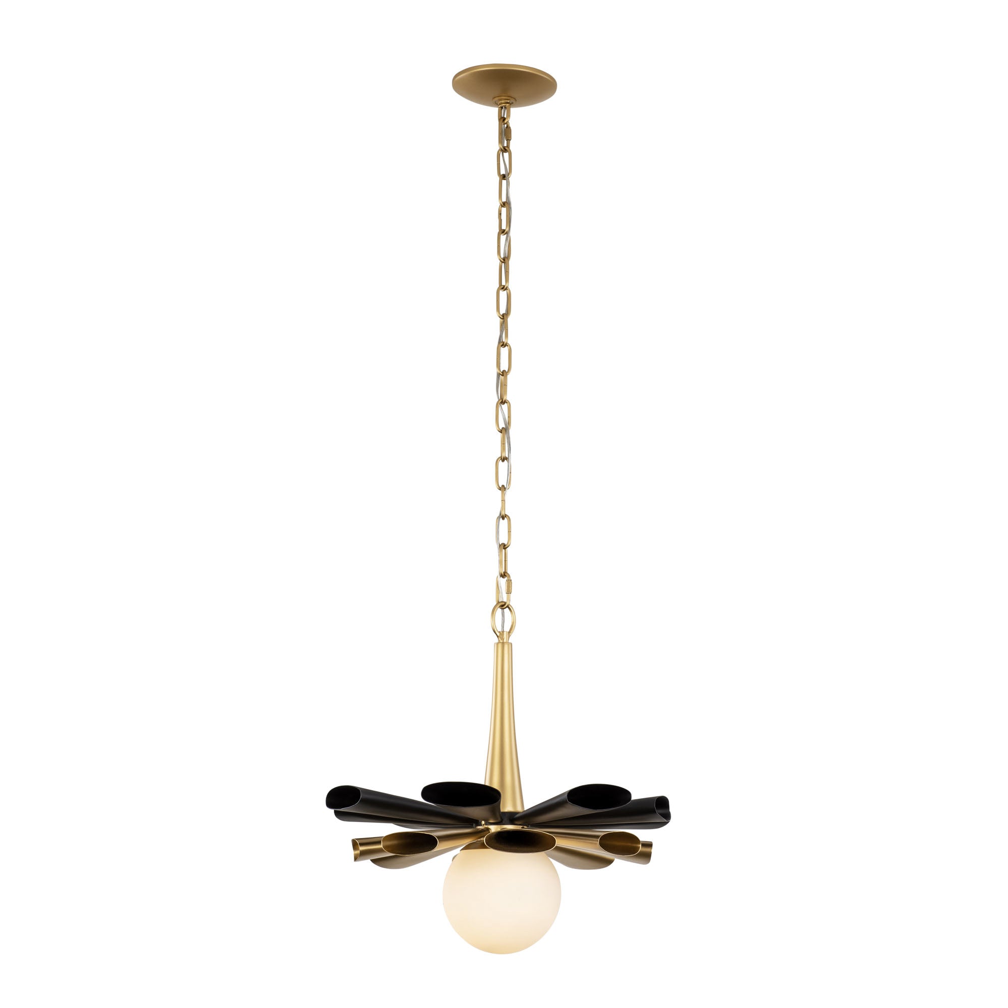 Daphne 1-Light Medium Pendant - Matte Black/French Gold