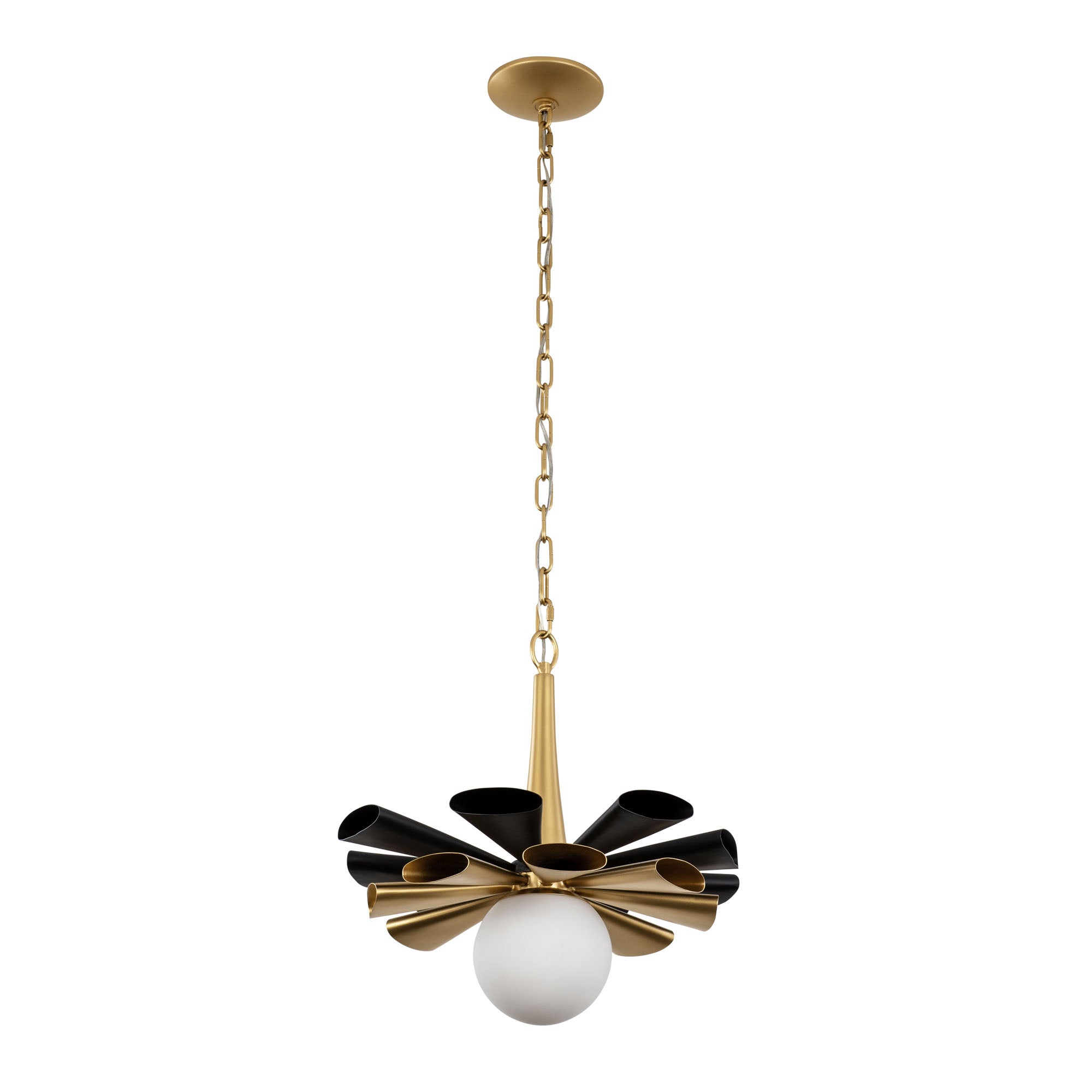 Daphne 1-Light Medium Pendant - Matte Black/French Gold