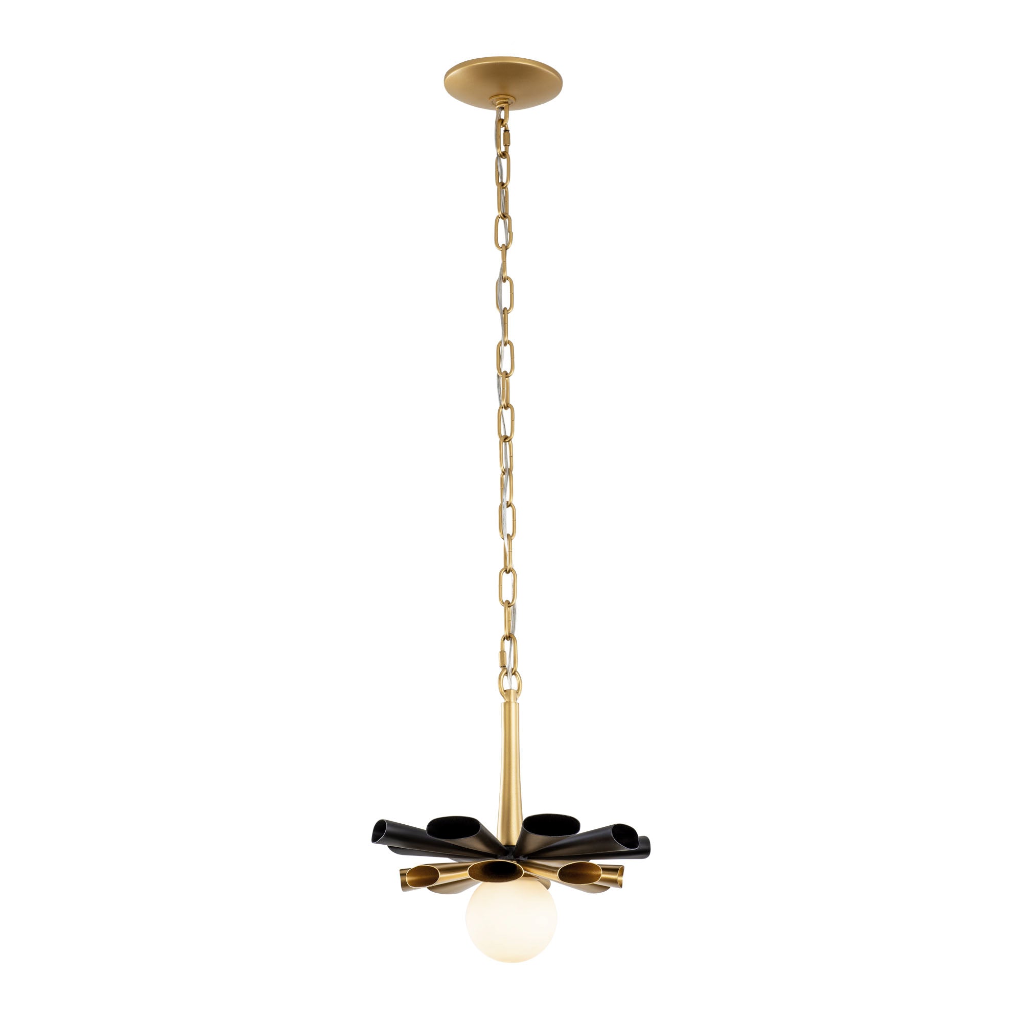 Daphne 1 Light Small Pendant - Matte Black/French Gold
