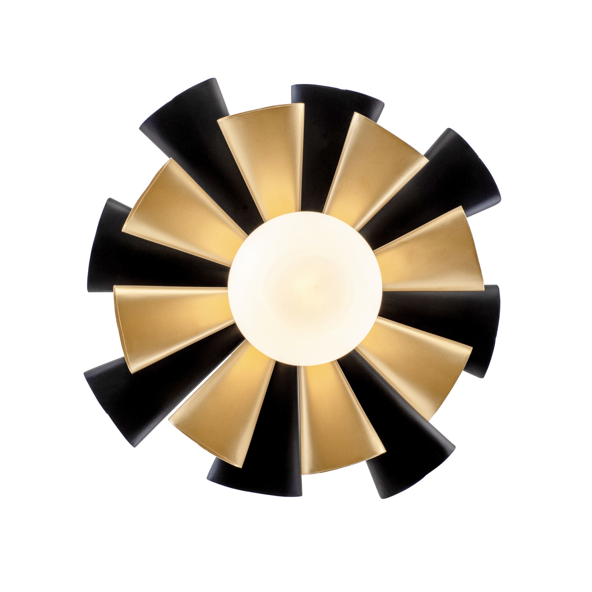 Daphne 1 Light Small Pendant - Matte Black/French Gold