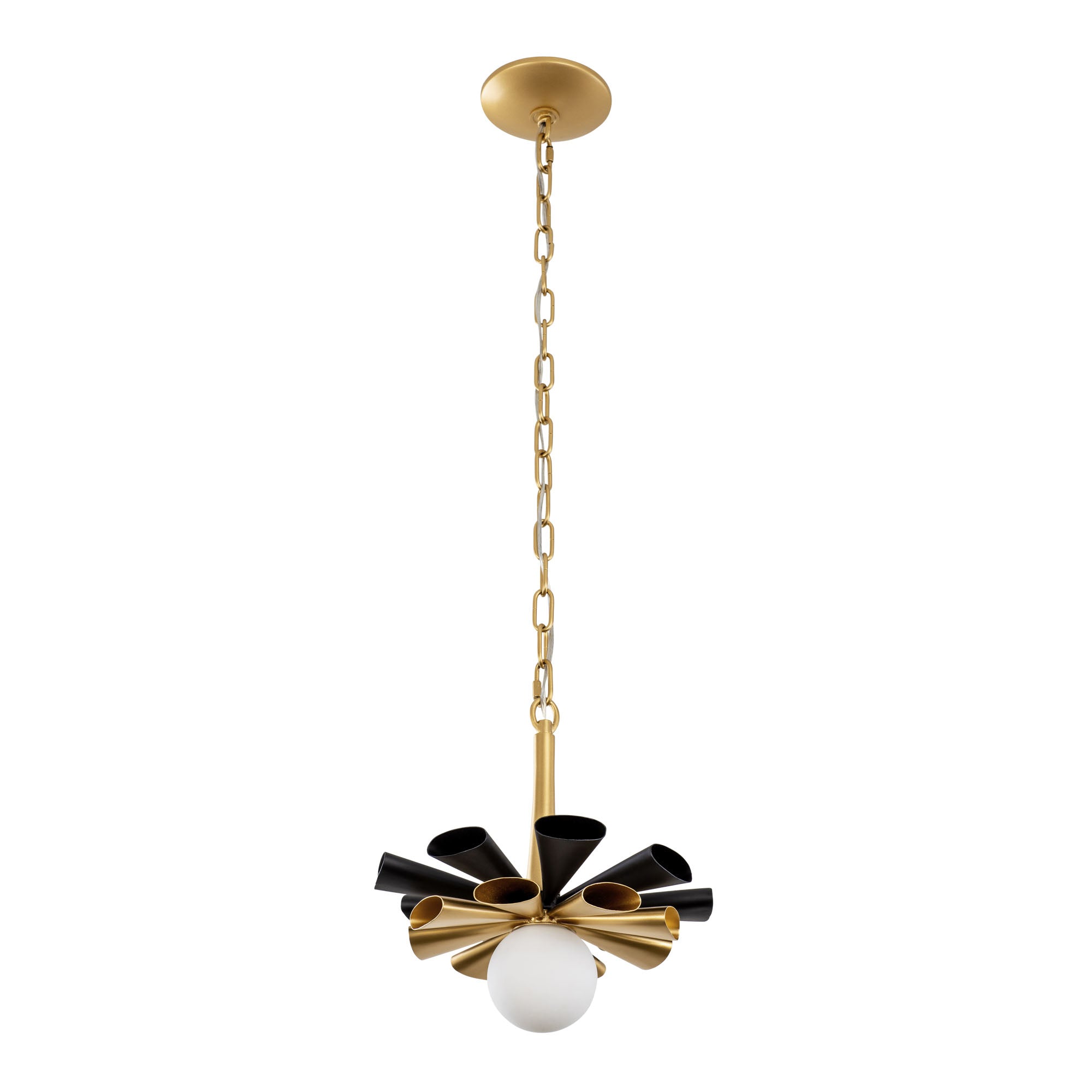 Daphne 1-Light Small Pendant - Matte Black/French Gold