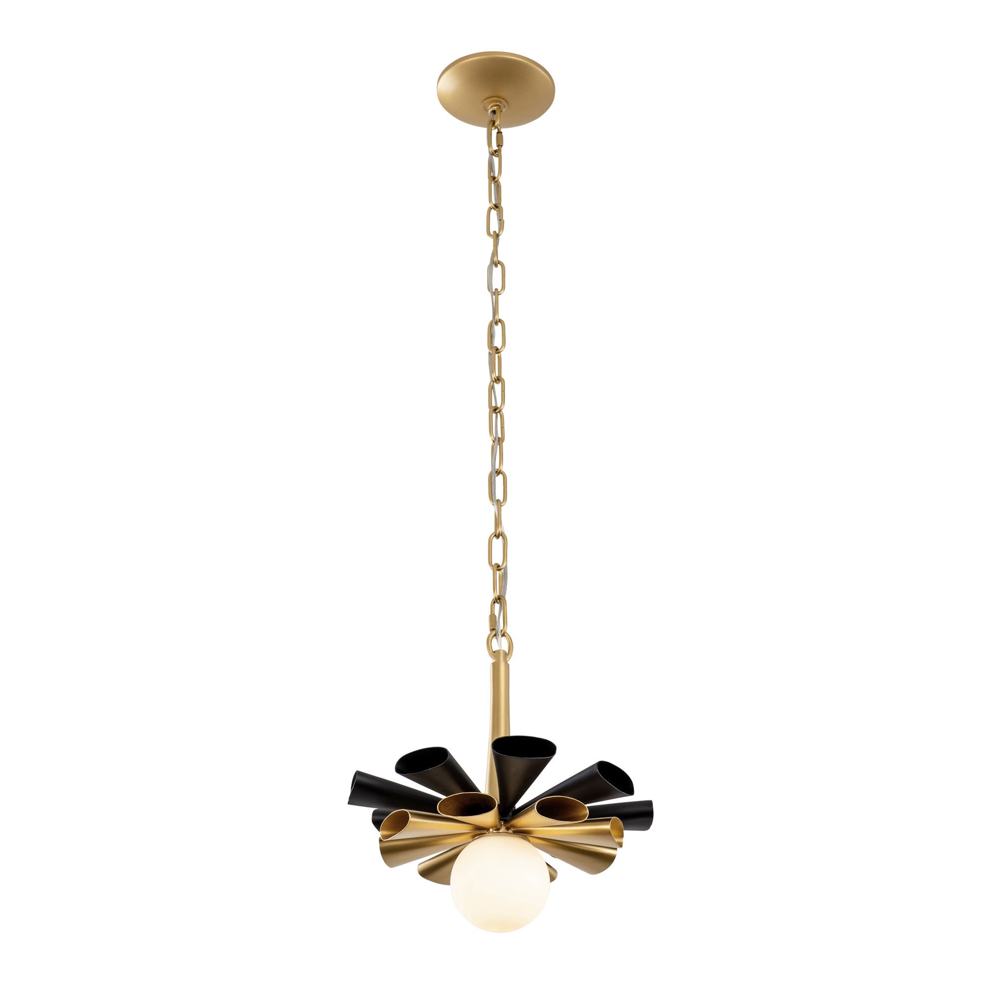Daphne 1 Light Small Pendant - Matte Black/French Gold