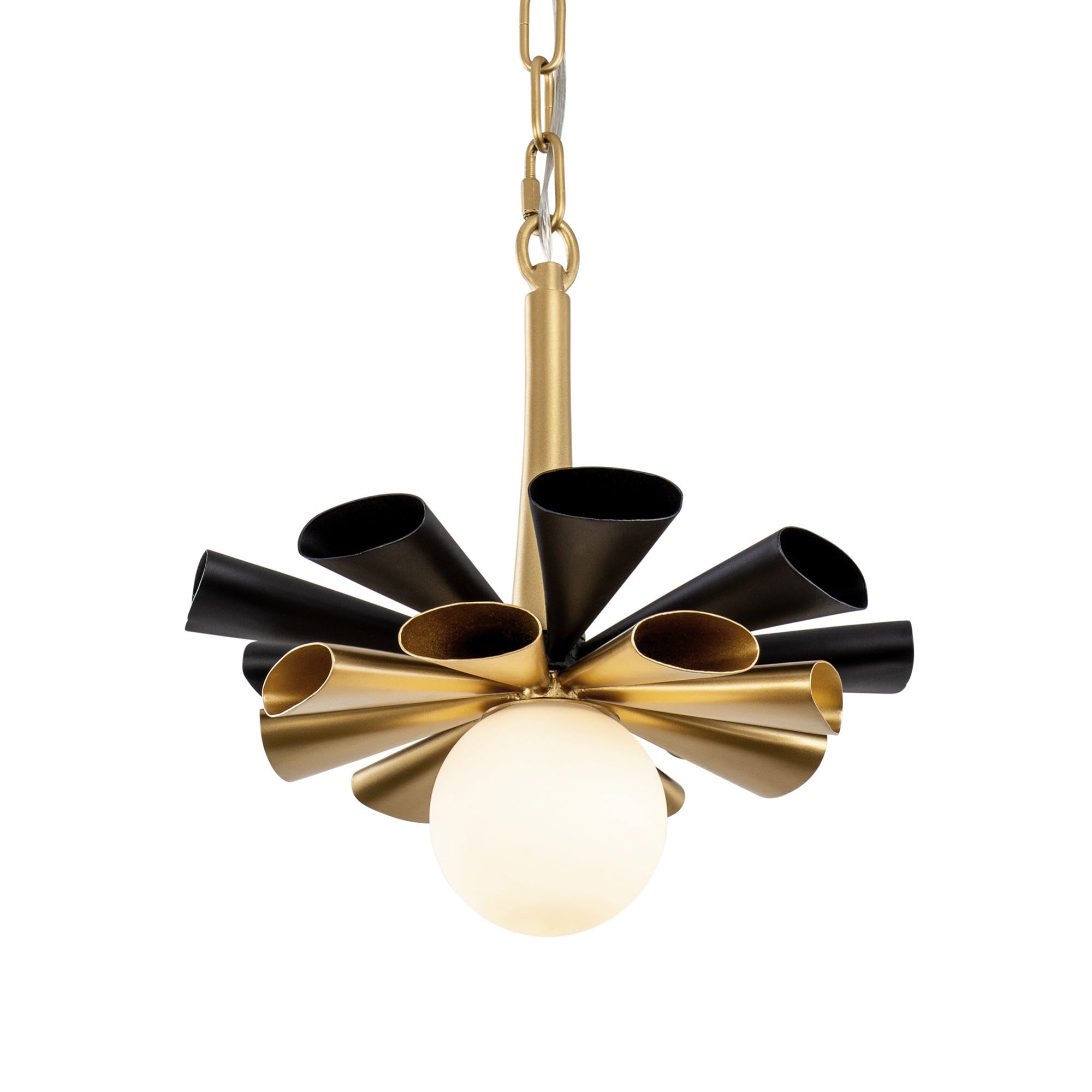 Daphne 1-Light Small Pendant - Matte Black/French Gold