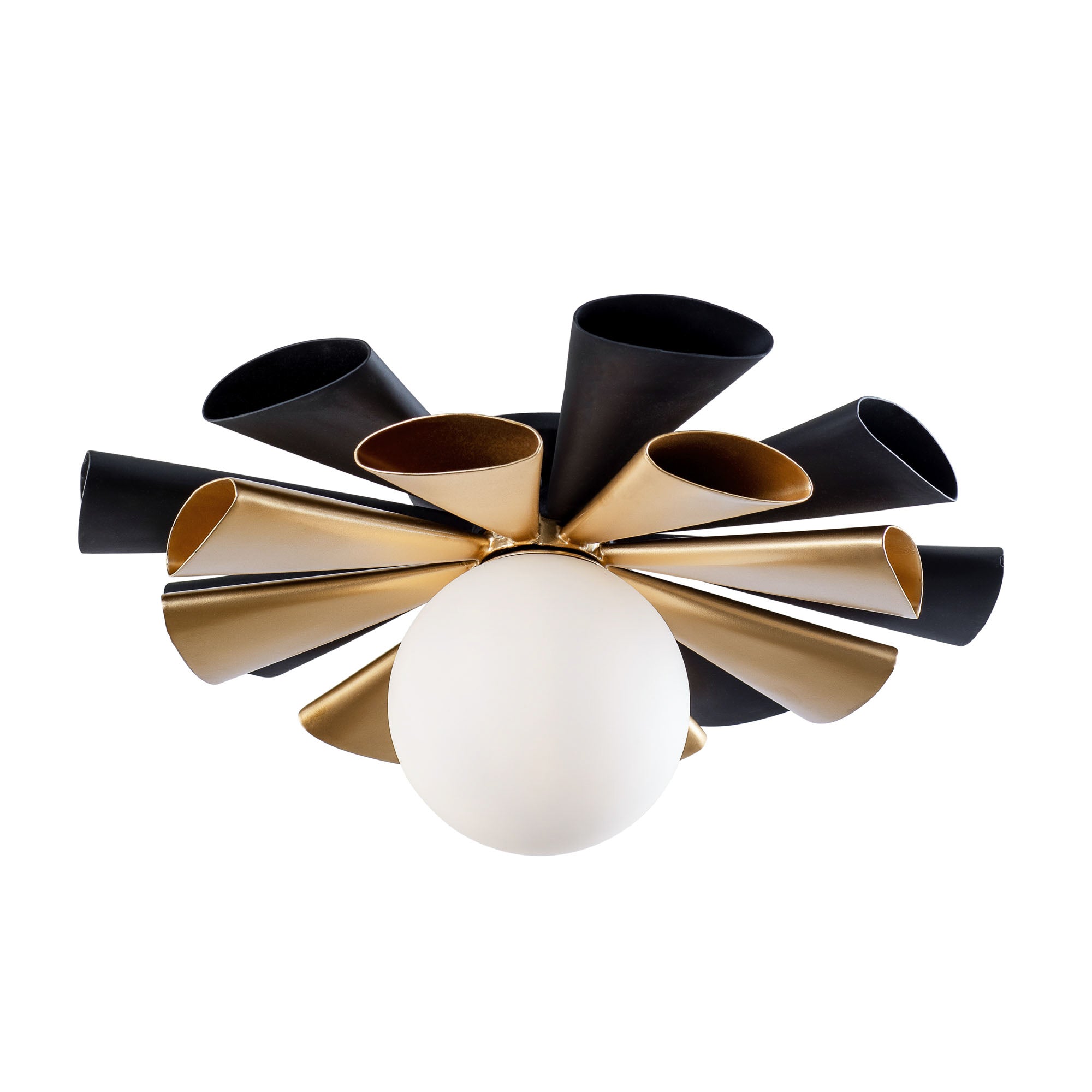Daphne 1-Light Convertible Flush Mount/Sconce - Matte Black/French Gold