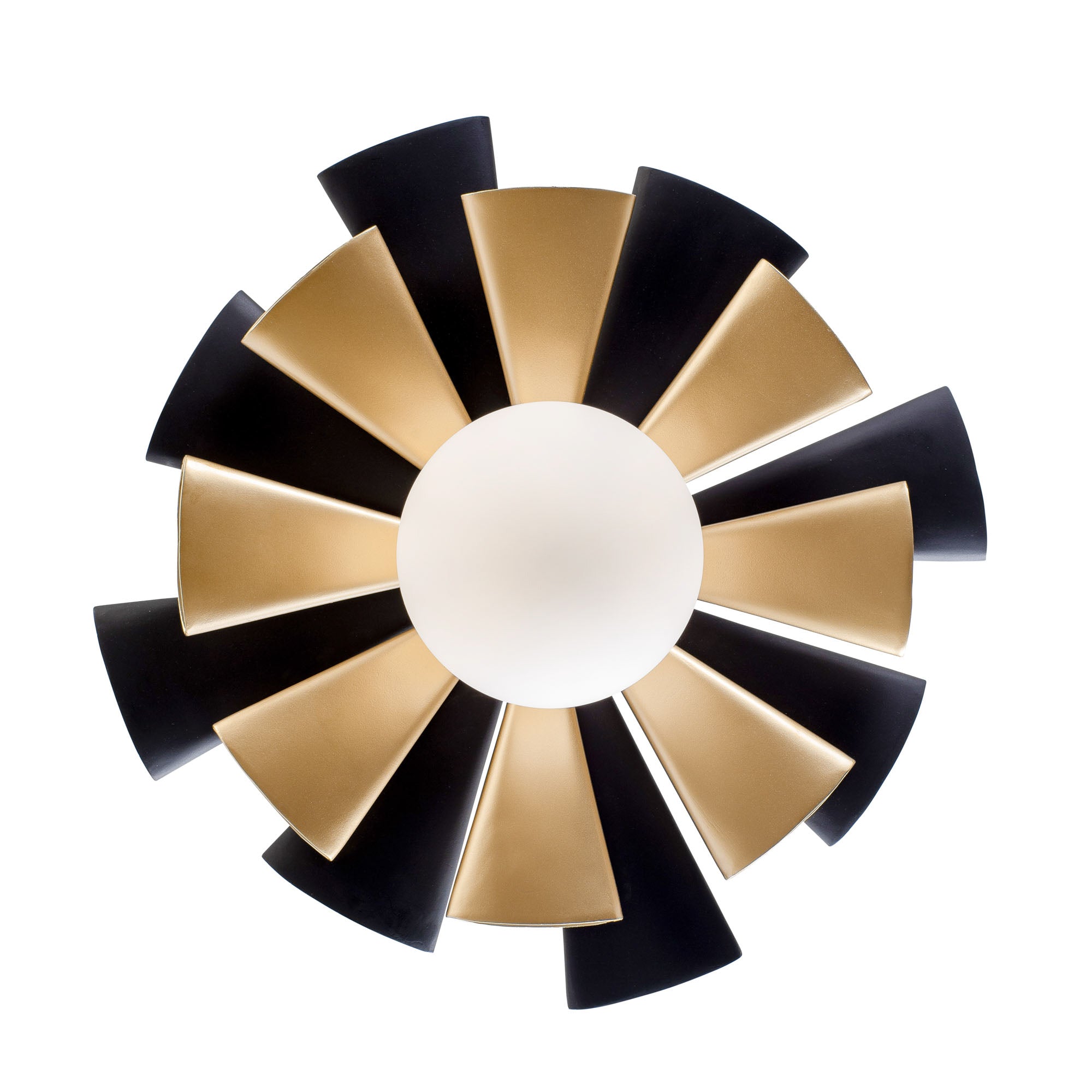Daphne 1-Light Flush Mount or Wall Sconce - Matte Black/French Gold