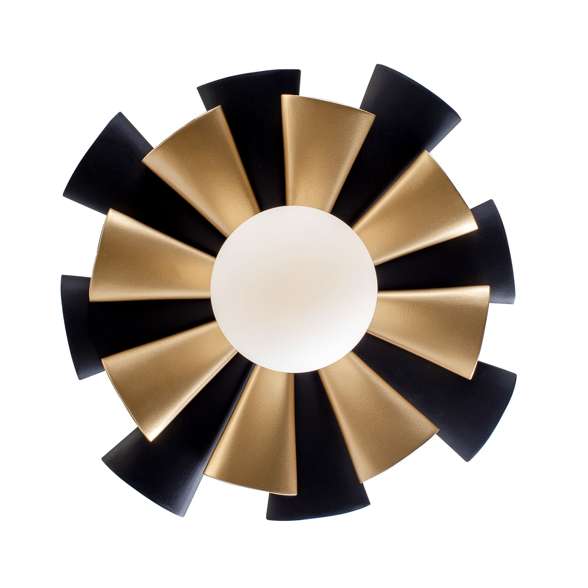 Daphne 1-Light Flush Mount or Wall Sconce - Matte Black/French Gold