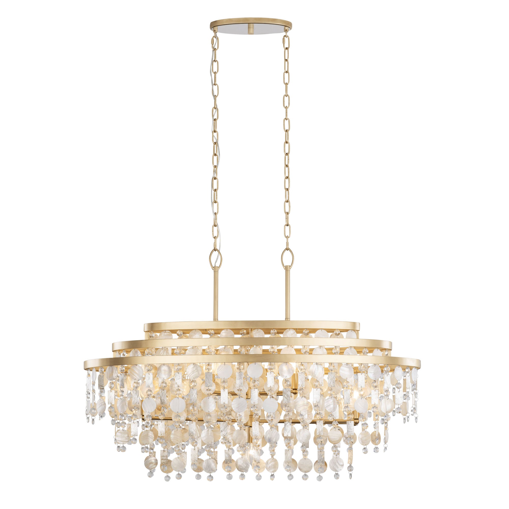 Kalani 9-Light Linear Pendant - French Gold