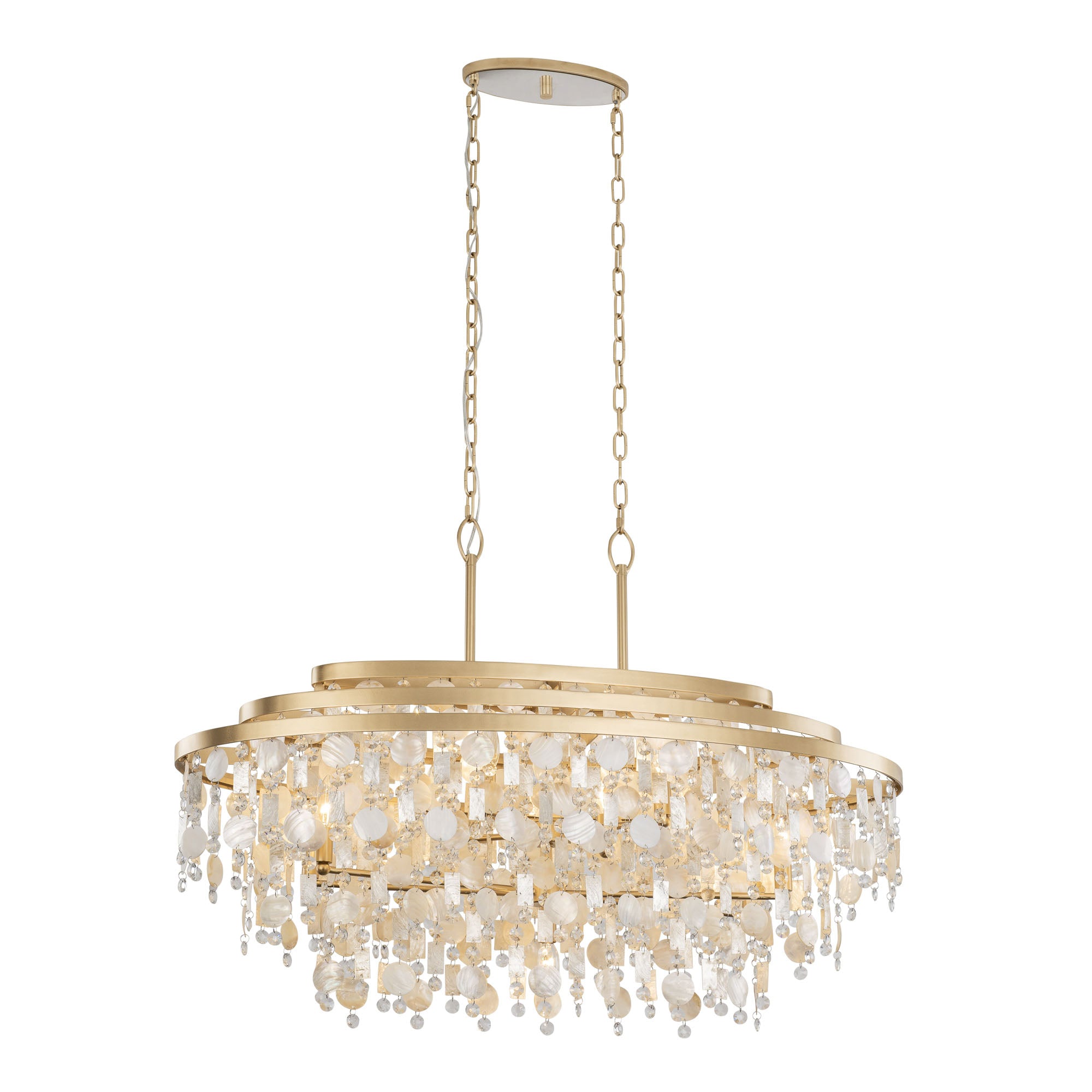 Kalani 9 Light Linear Pendant - French Gold