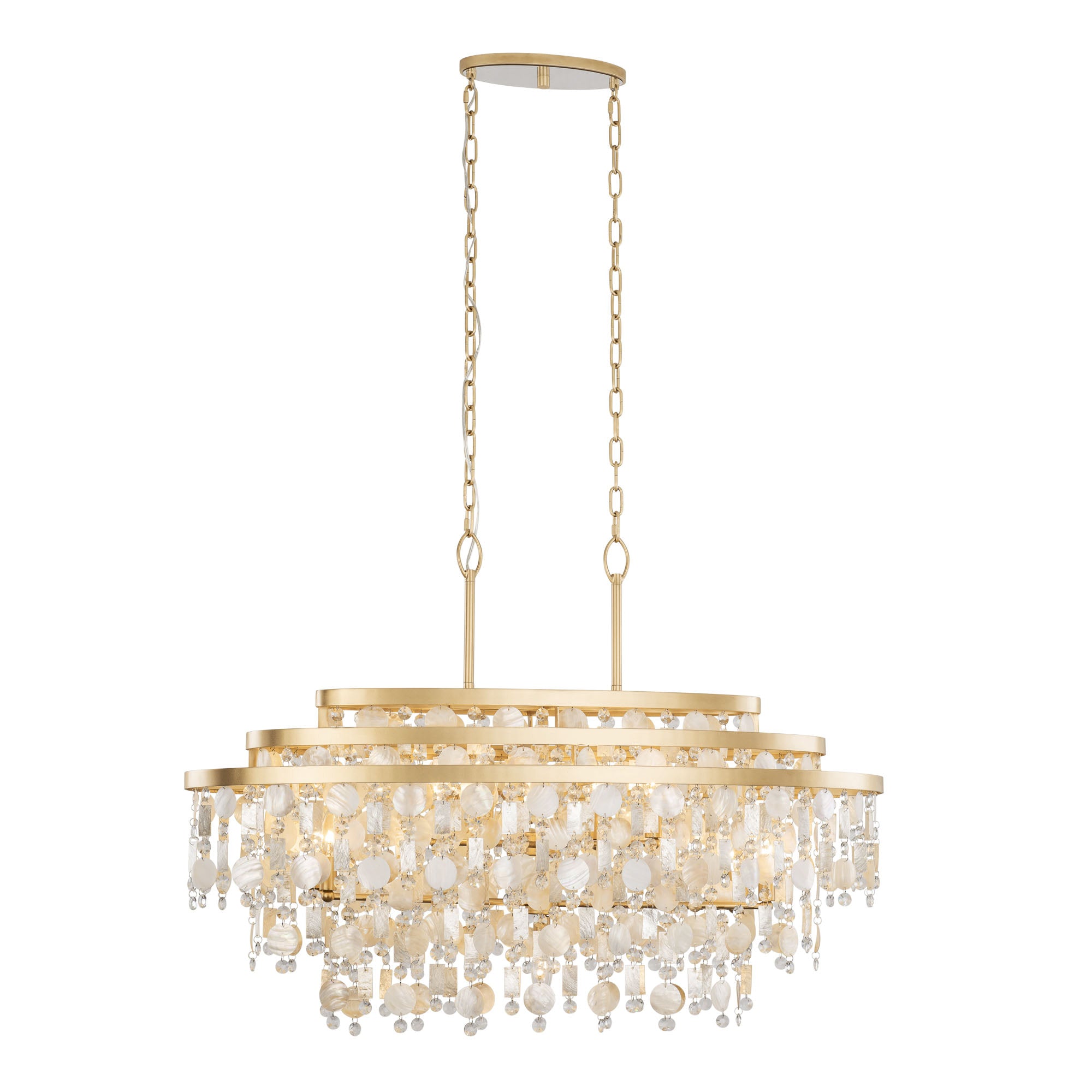 Kalani 9 Light Linear Pendant - French Gold