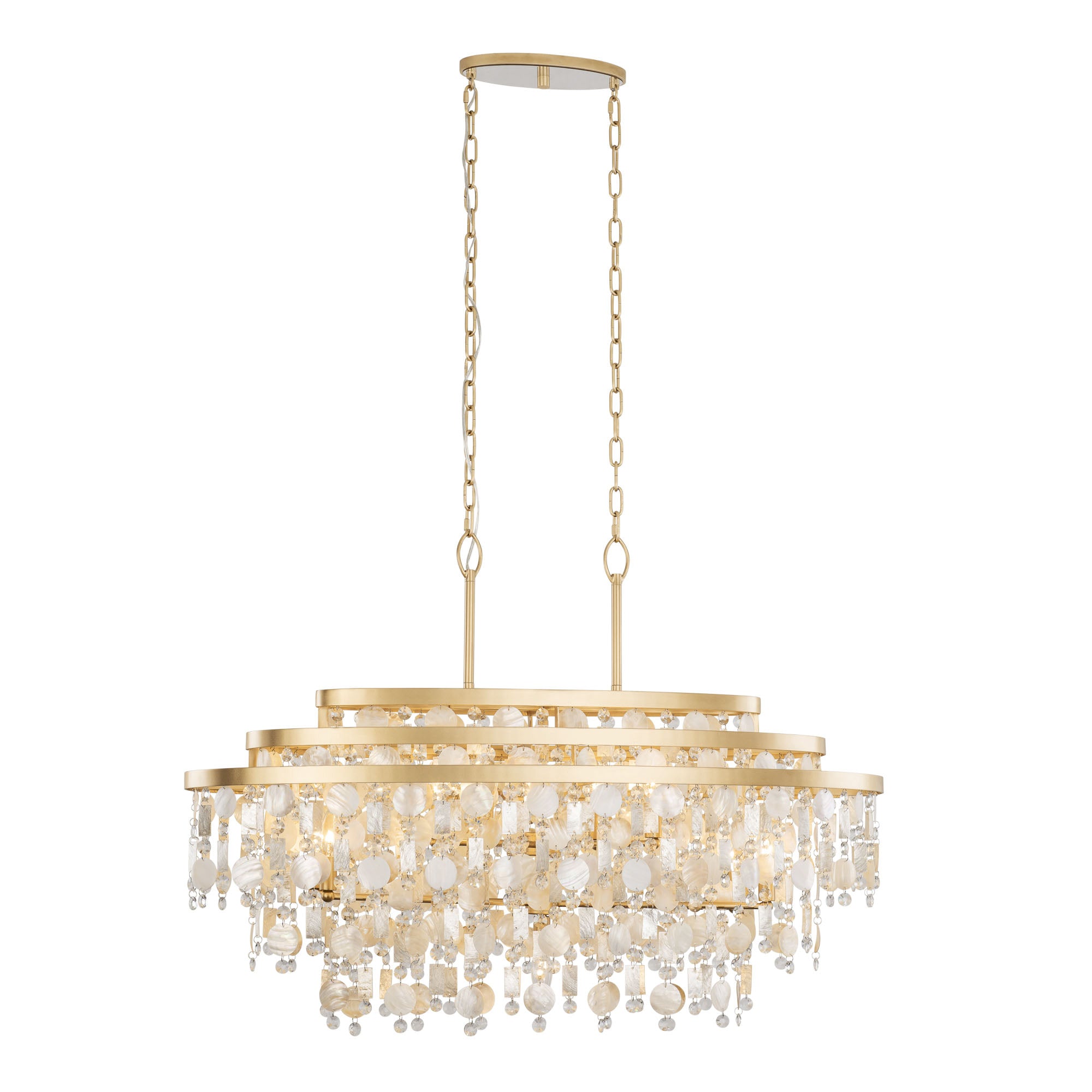 Kalani 9-Light Linear Pendant - French Gold