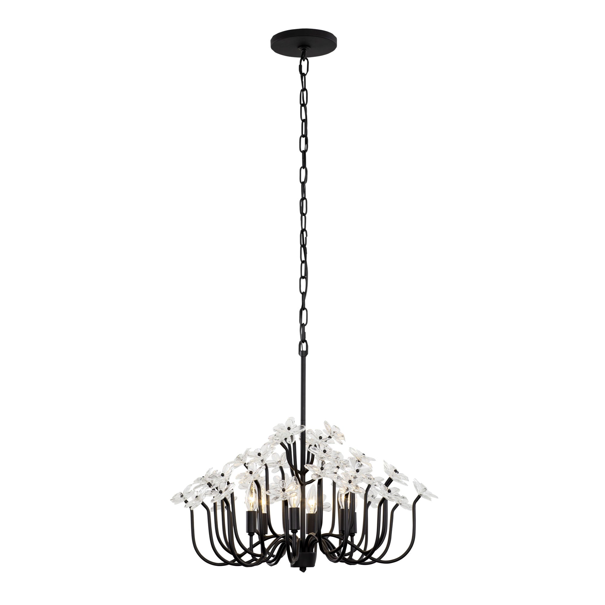 Wildflower 378C06MB 6-Lt Chandelier - Matte Black