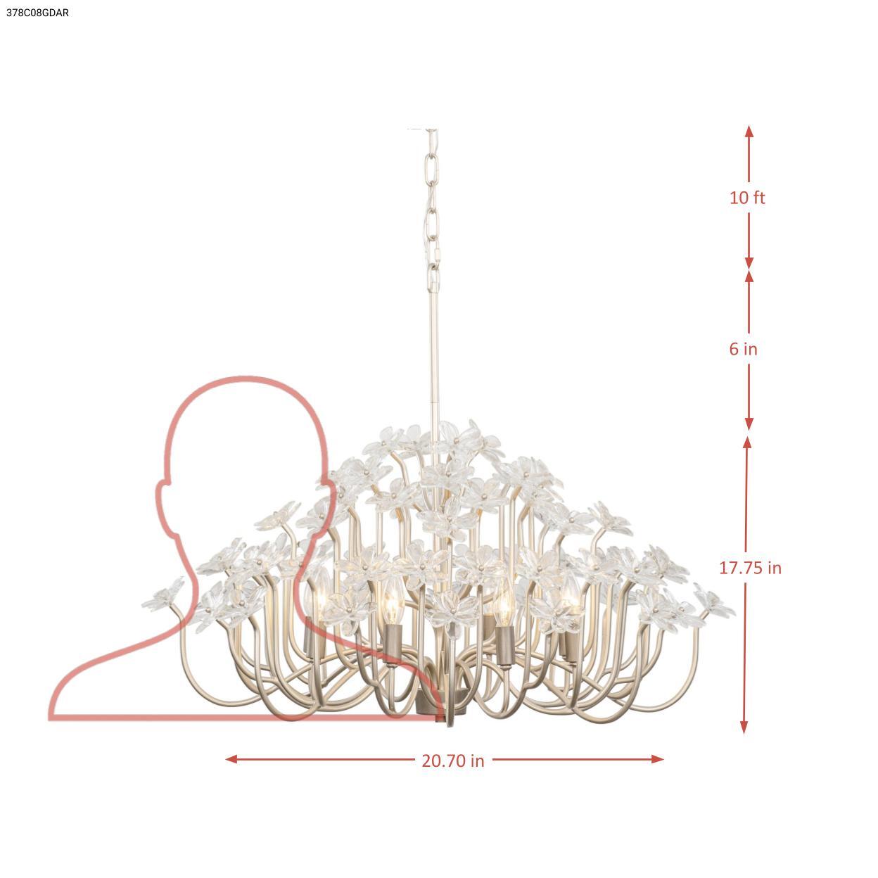Wildflower 8 Light Chandelier - Matte Black
